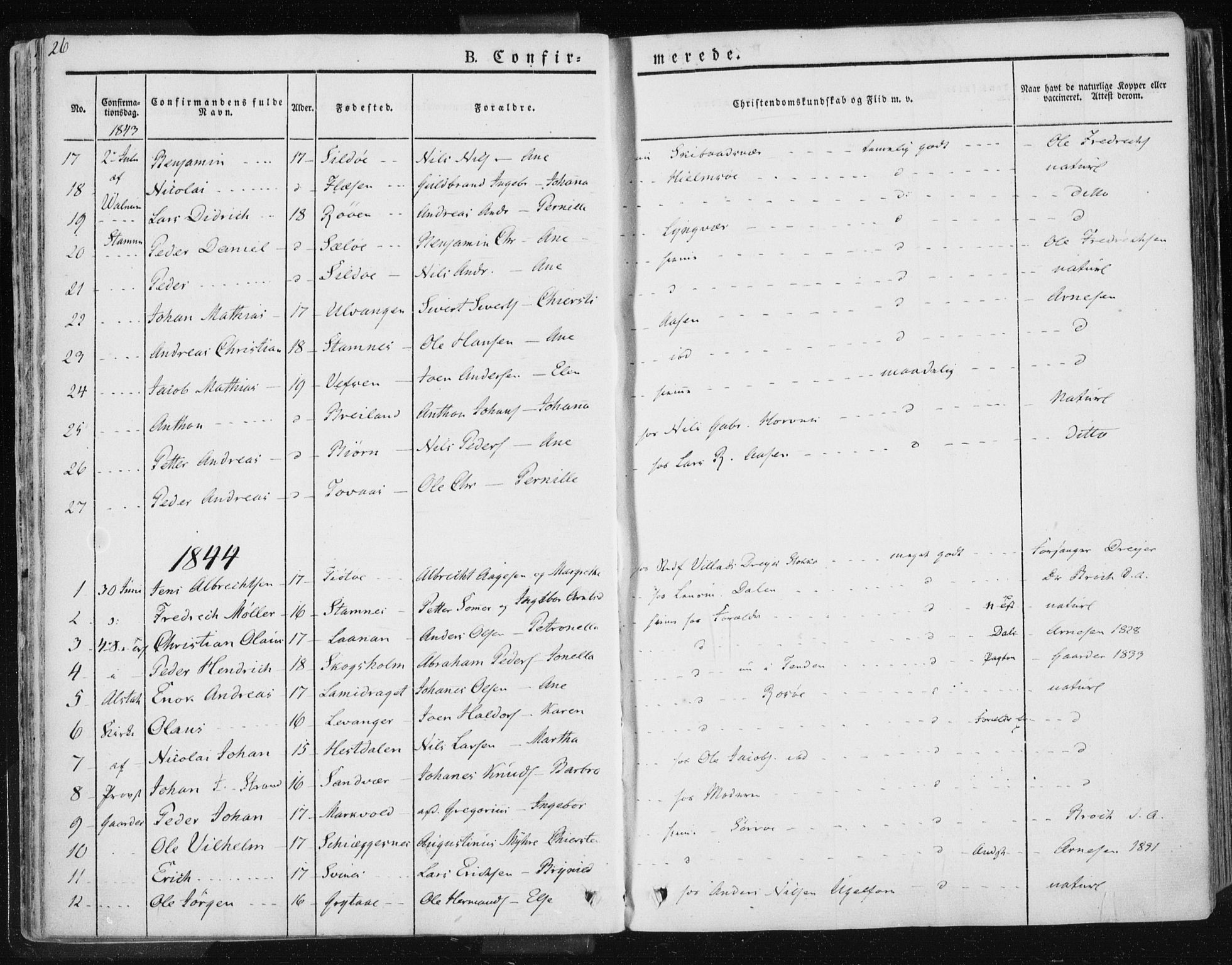 Ministerialprotokoller, klokkerbøker og fødselsregistre - Nordland, AV/SAT-A-1459/830/L0447: Parish register (official) no. 830A11, 1831-1854, p. 26