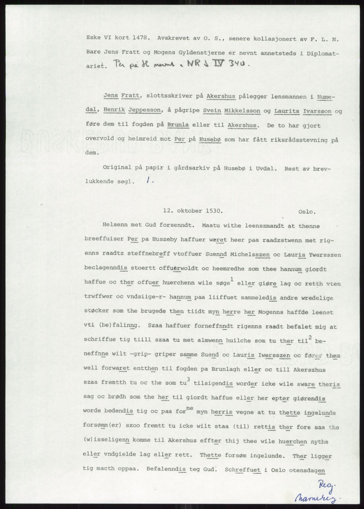 Samlinger til kildeutgivelse, Diplomavskriftsamlingen, AV/RA-EA-4053/H/Ha, p. 1771