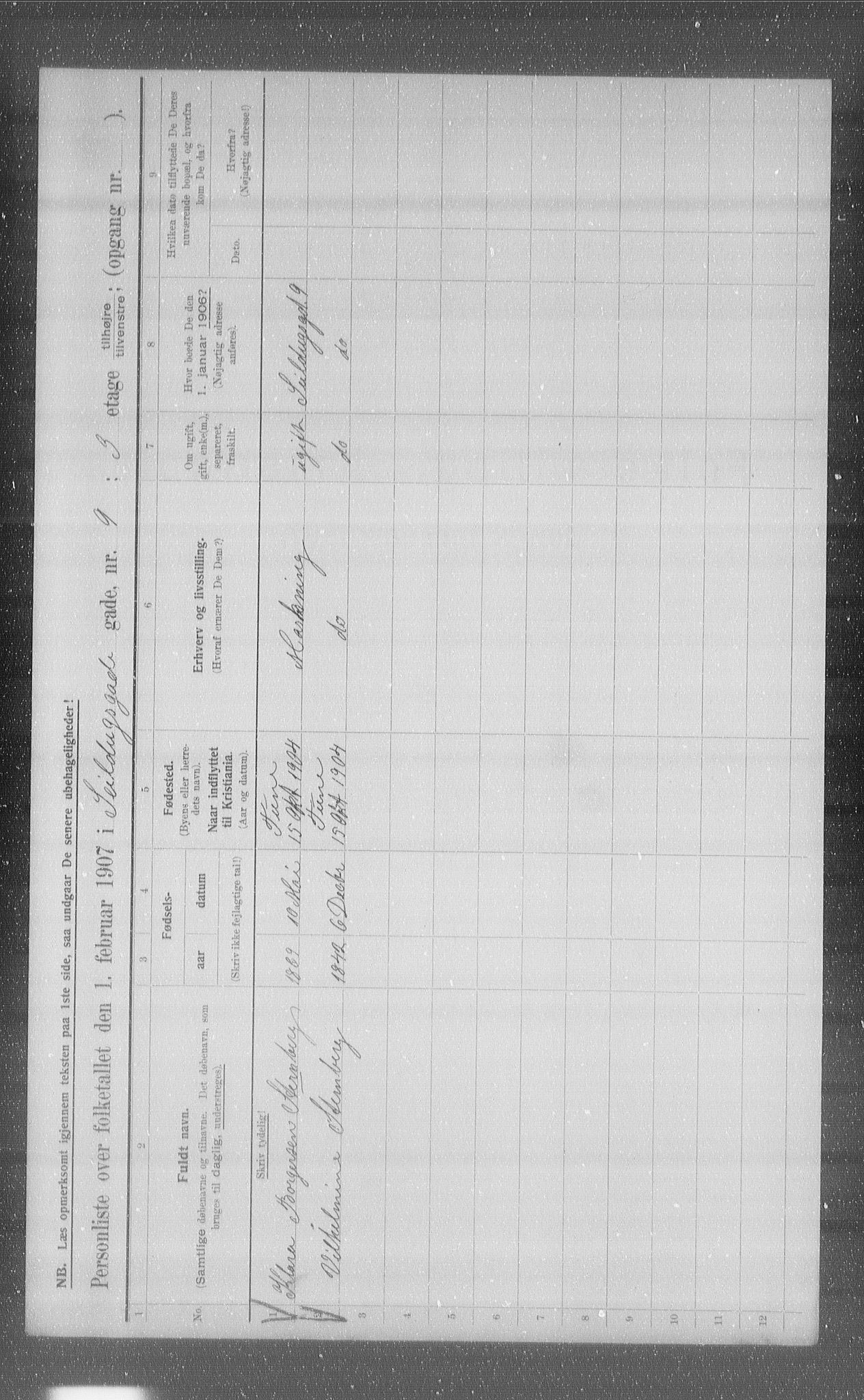 OBA, Municipal Census 1907 for Kristiania, 1907, p. 48073