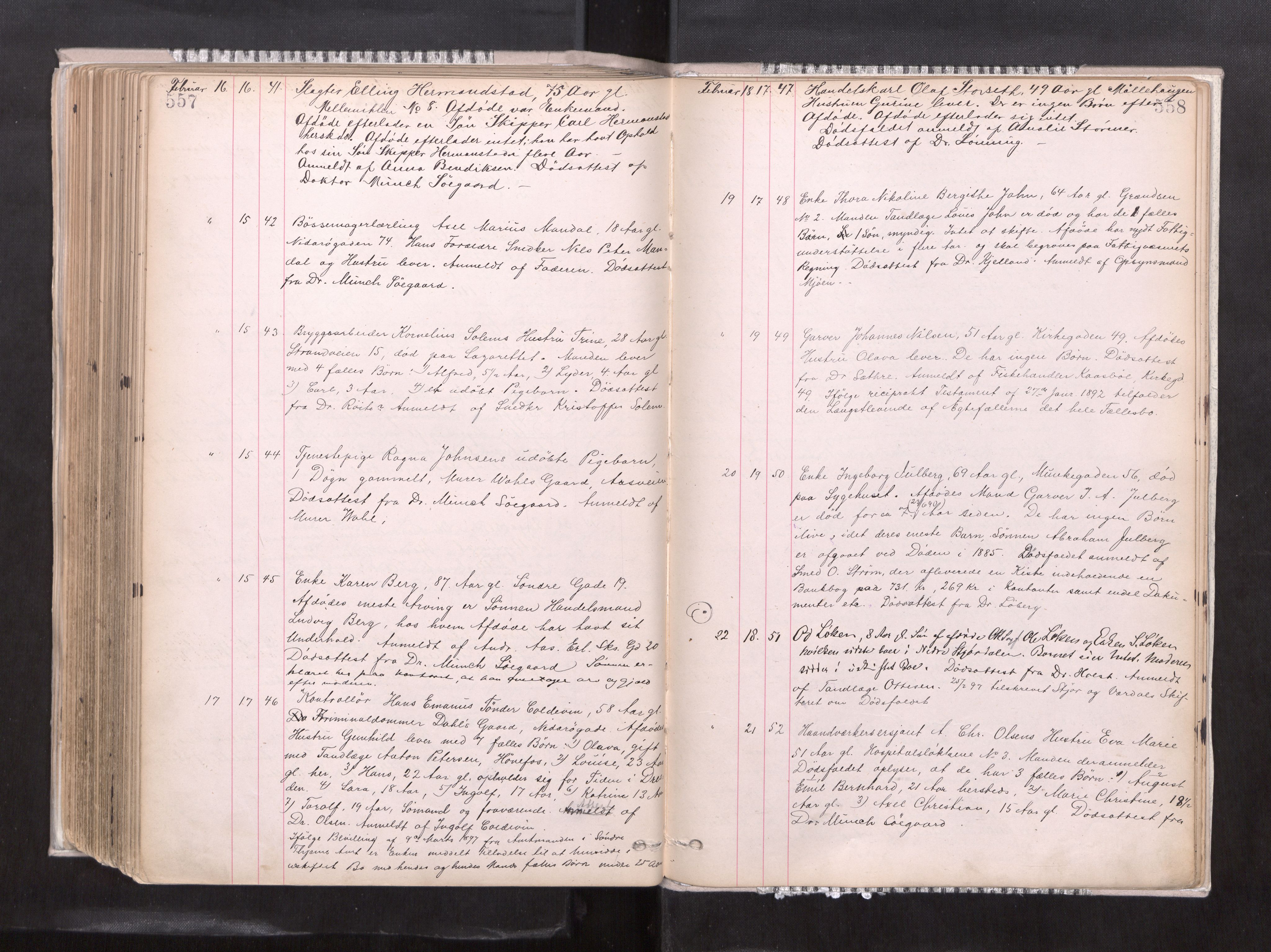 Trondheim byfogd, AV/SAT-A-0003/1/3/3L/L0004: Dødsanmeldelsesprotokoll, 1891-1897, p. 557-558