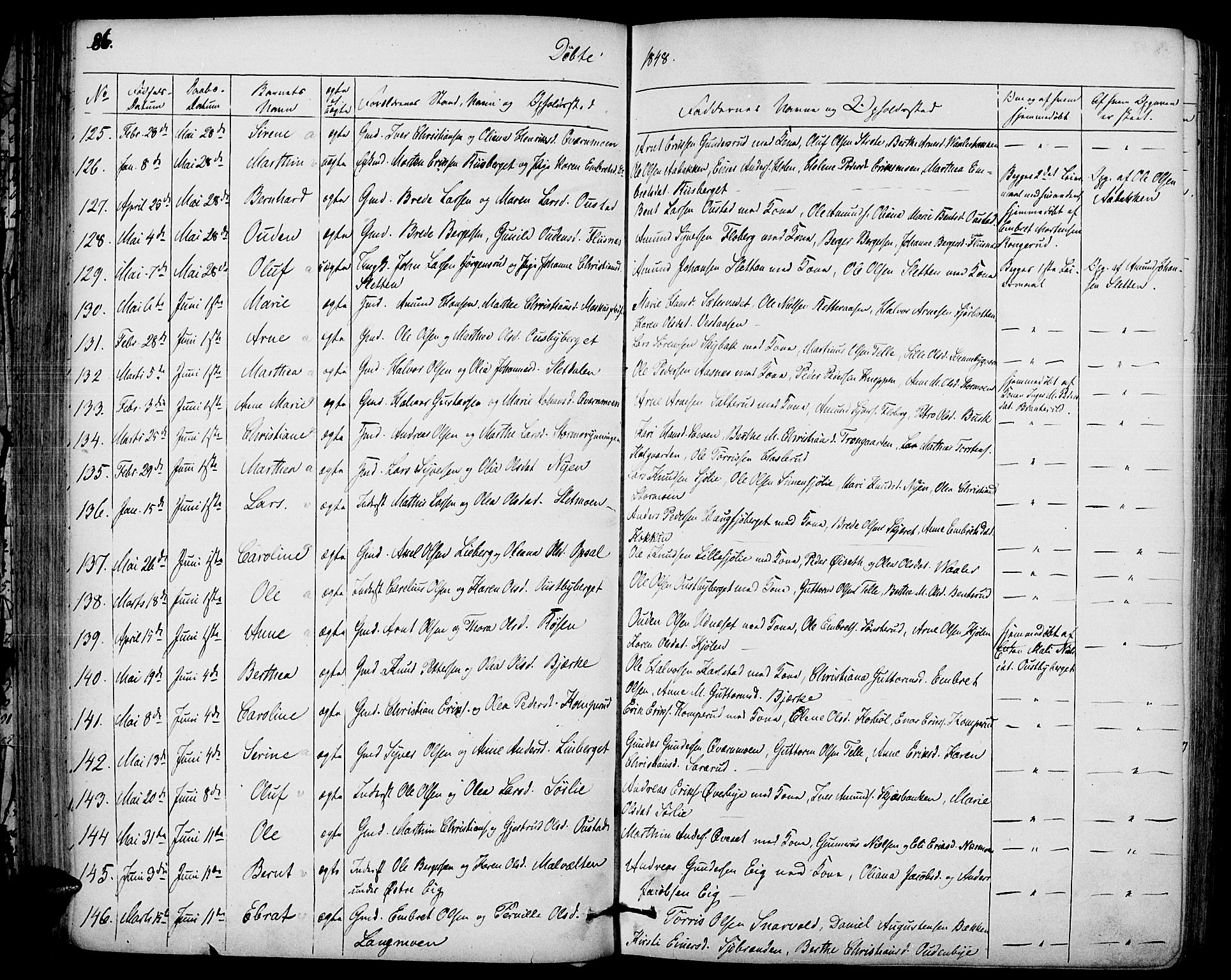 Hof prestekontor, AV/SAH-PREST-038/H/Ha/Haa/L0007: Parish register (official) no. 7, 1841-1848, p. 86