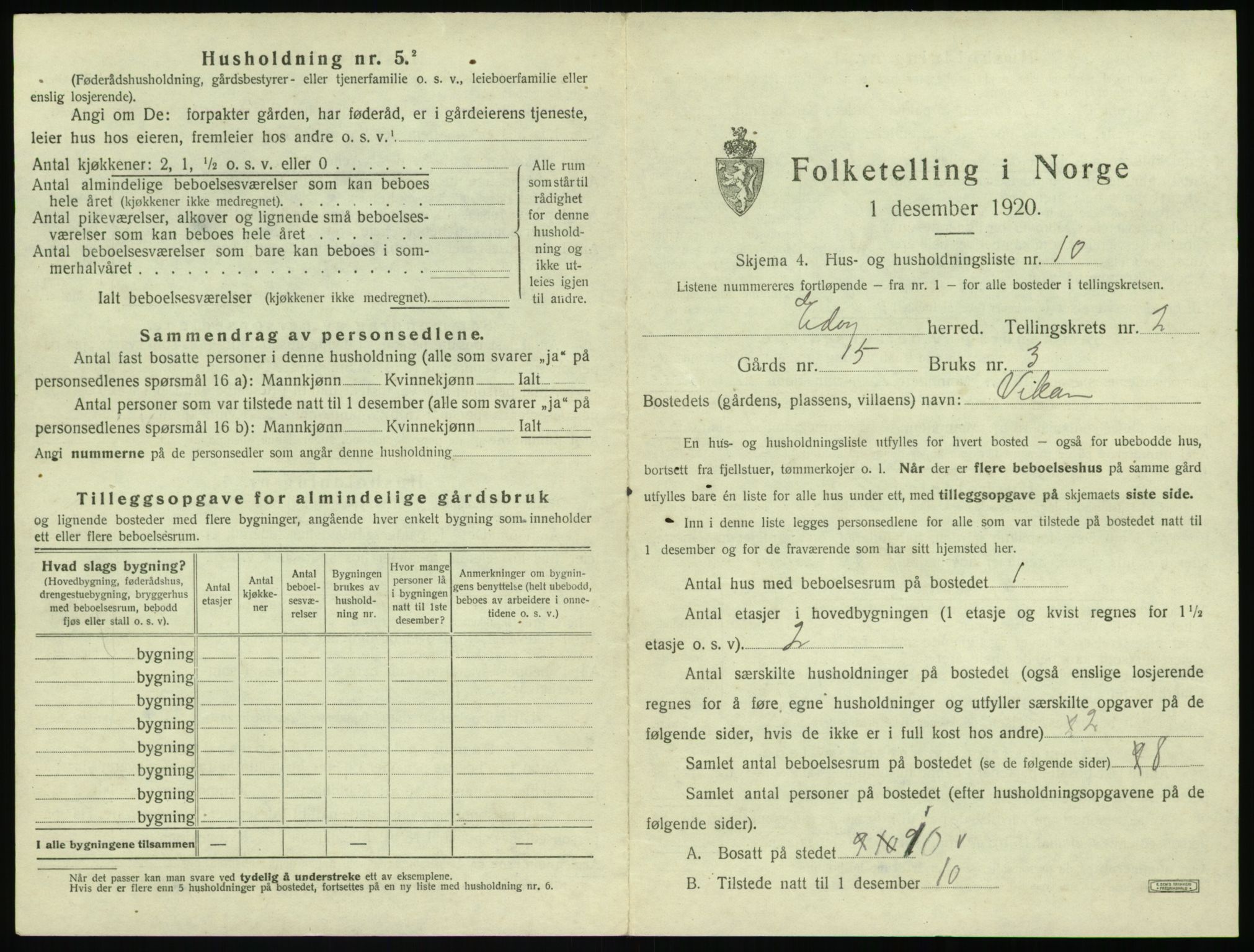 SAT, 1920 census for Edøy, 1920, p. 112