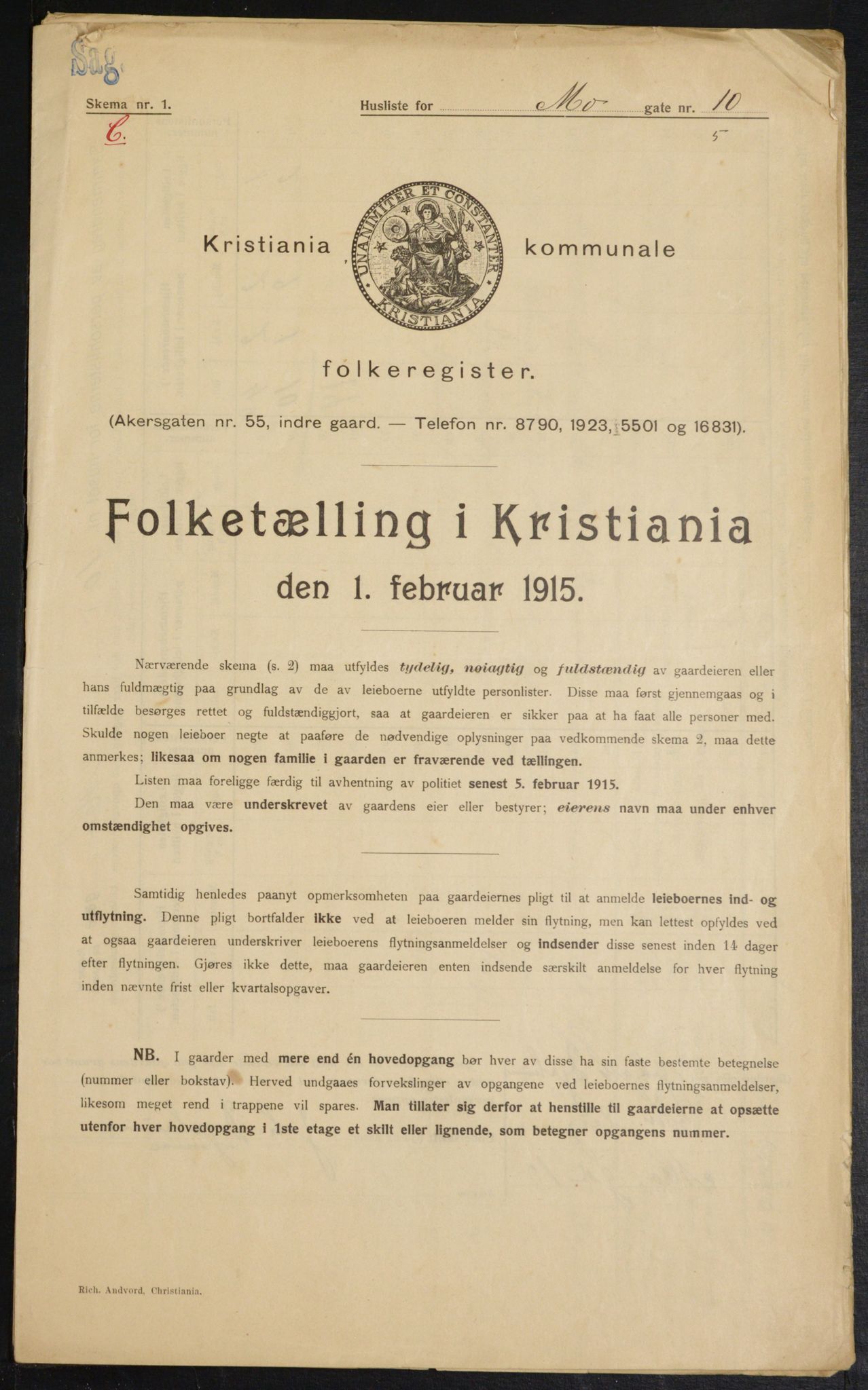 OBA, Municipal Census 1915 for Kristiania, 1915, p. 64803