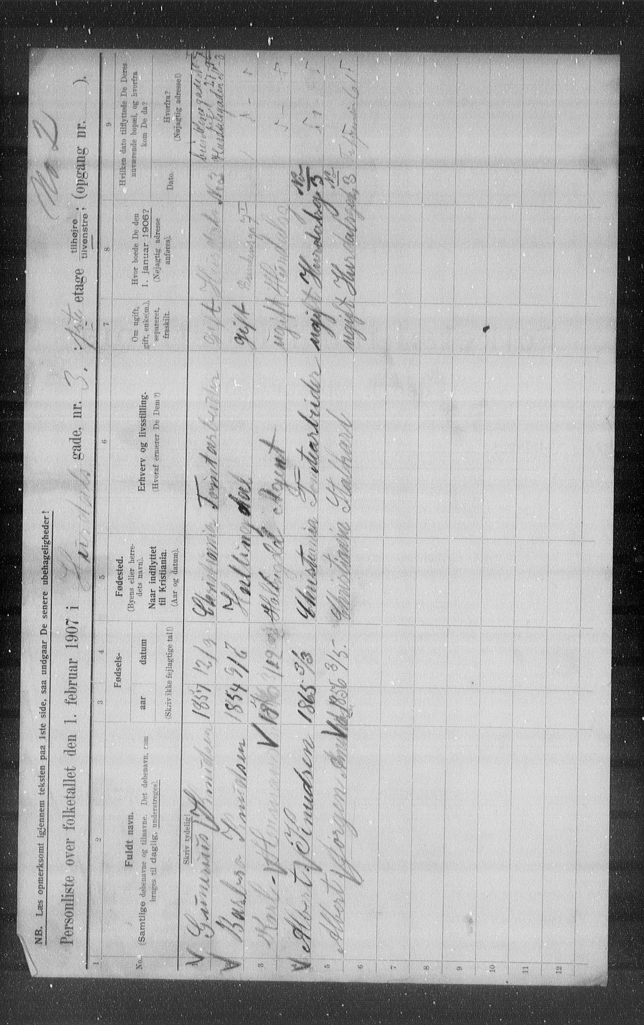 OBA, Municipal Census 1907 for Kristiania, 1907, p. 21682