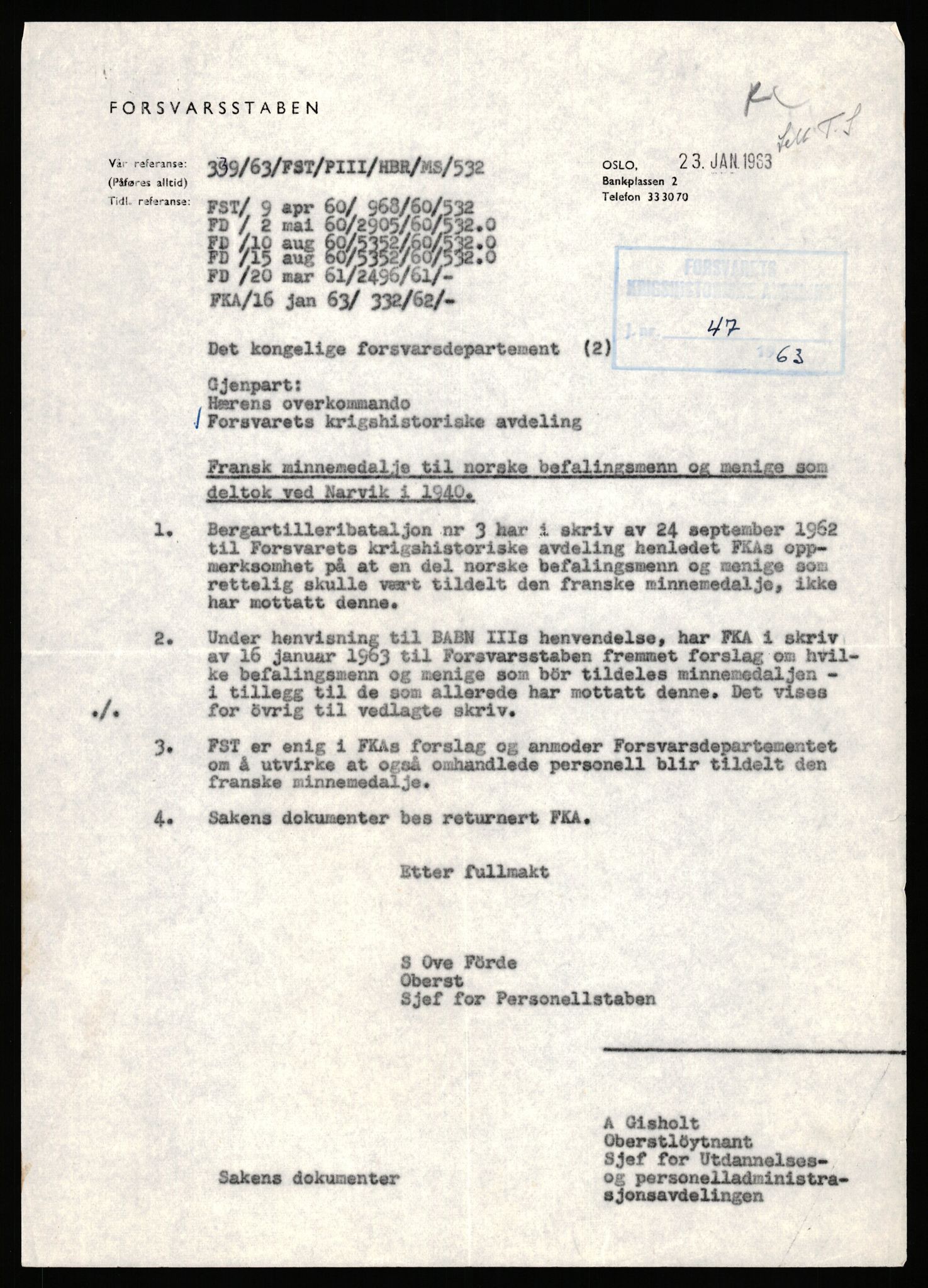 Forsvaret, Forsvarets krigshistoriske avdeling, AV/RA-RAFA-2017/Y/Yb/L0140: II-C-11-611-620  -  6. Divisjon, 1940-1966, p. 368