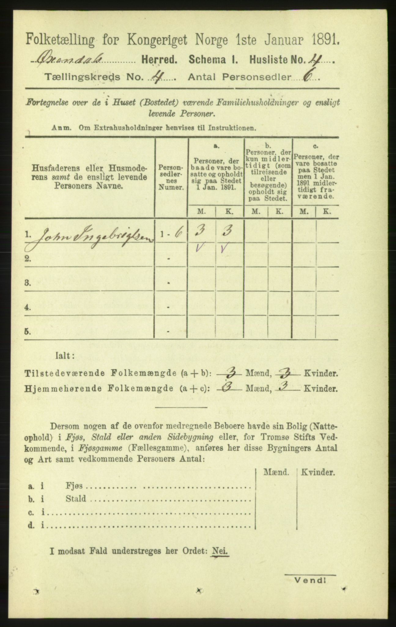 RA, 1891 census for 1561 Øksendal, 1891, p. 812