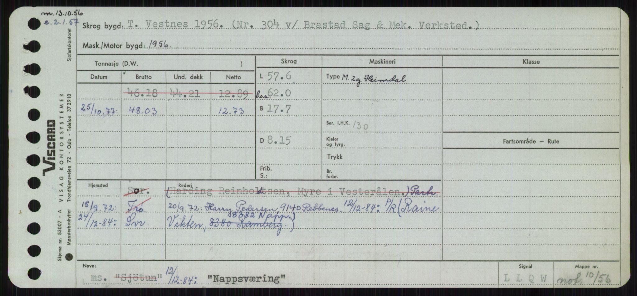 Sjøfartsdirektoratet med forløpere, Skipsmålingen, RA/S-1627/H/Ha/L0004/0001: Fartøy, Mas-R / Fartøy, Mas-Odd, p. 407