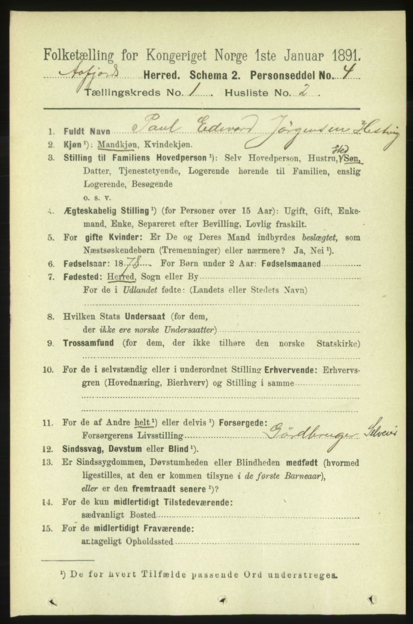 RA, 1891 census for 1630 Åfjord, 1891, p. 79