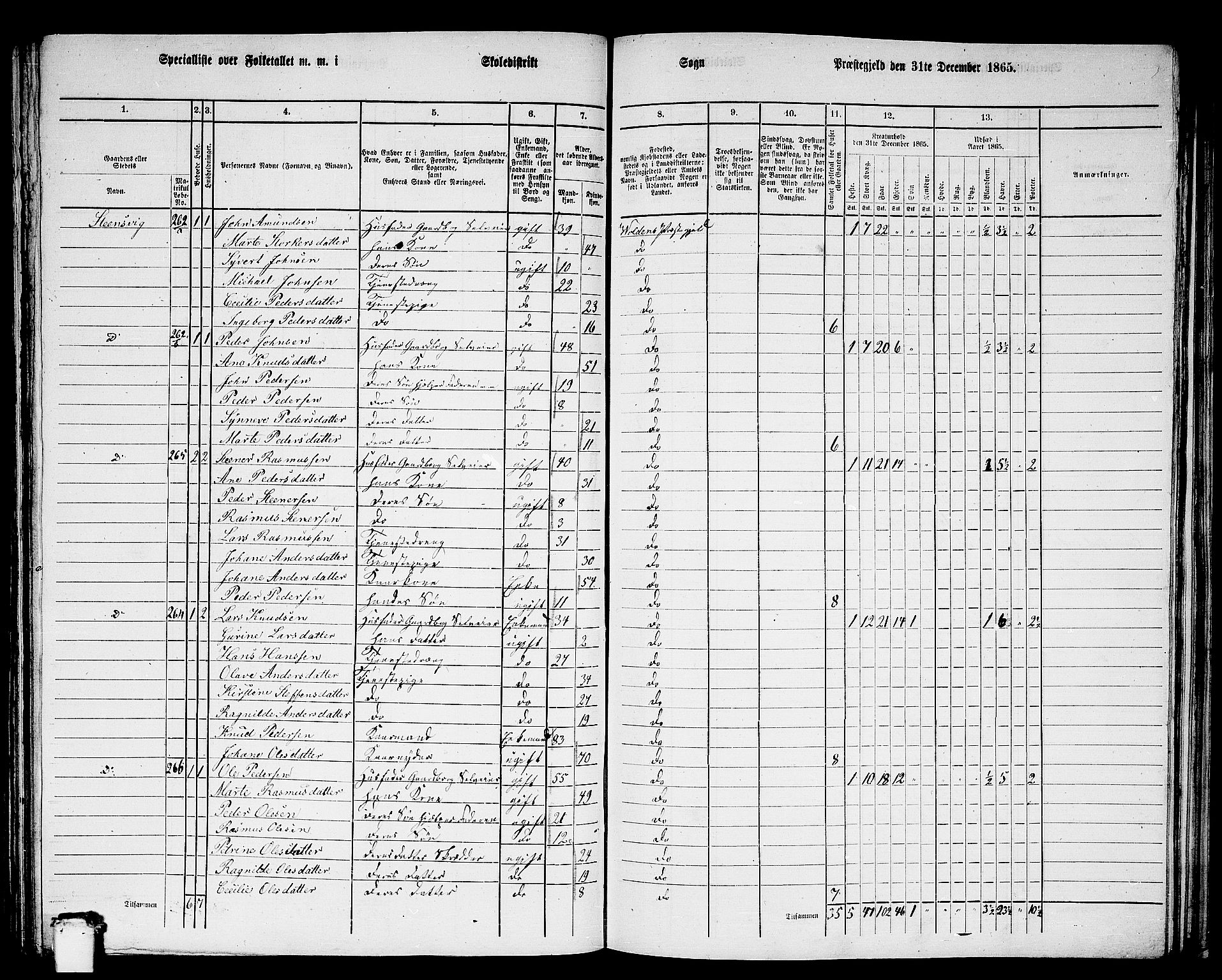 RA, 1865 census for Volda, 1865, p. 136