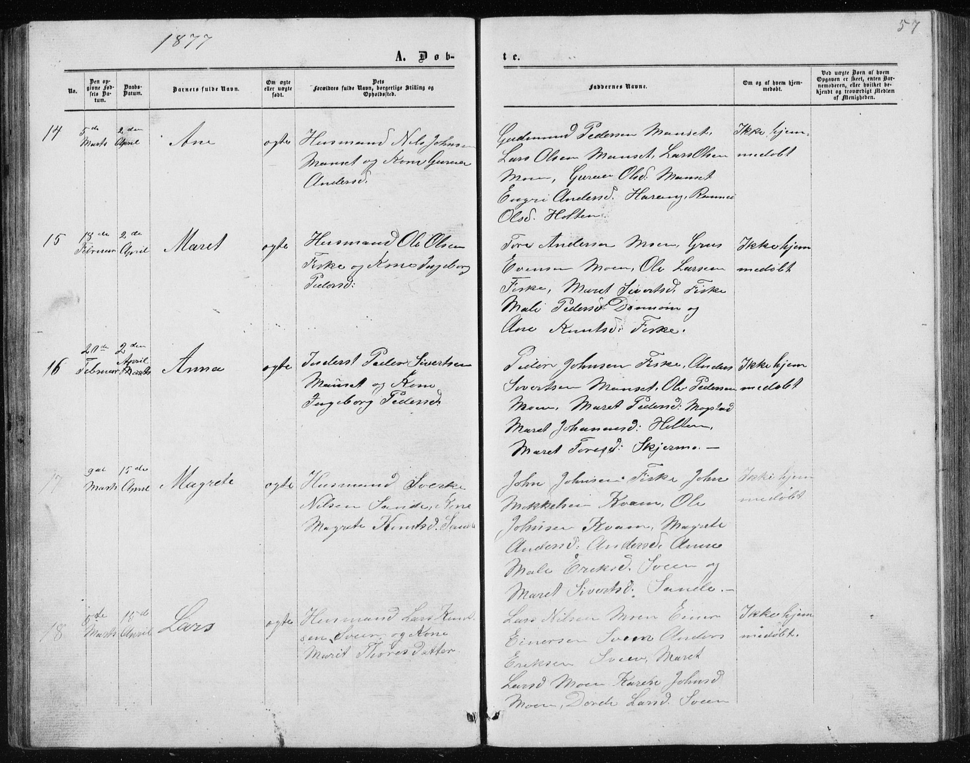 Ministerialprotokoller, klokkerbøker og fødselsregistre - Møre og Romsdal, AV/SAT-A-1454/597/L1064: Parish register (copy) no. 597C01, 1866-1898, p. 57