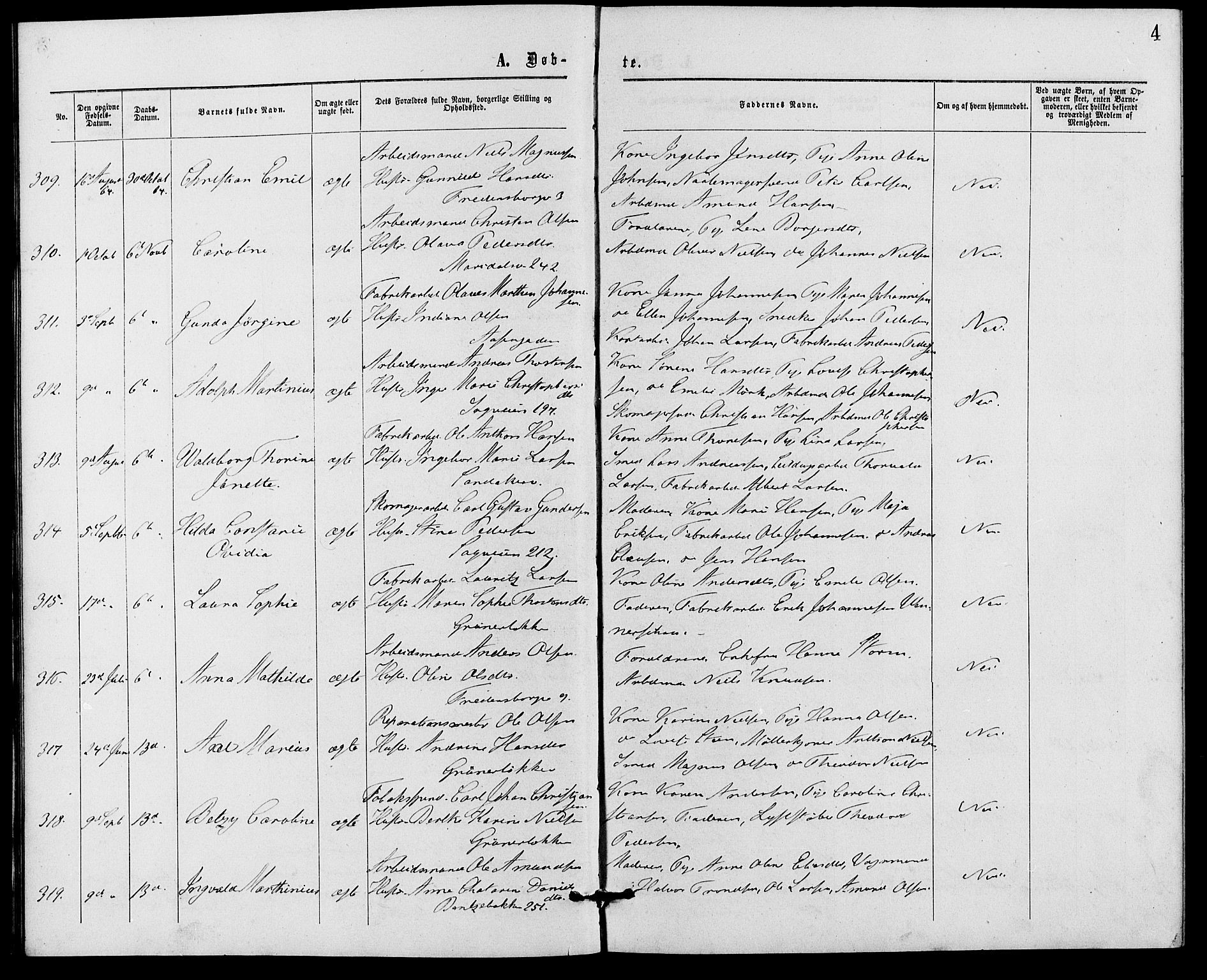 Gamle Aker prestekontor Kirkebøker, SAO/A-10617a/G/L0002: Parish register (copy) no. 2, 1864-1869, p. 4