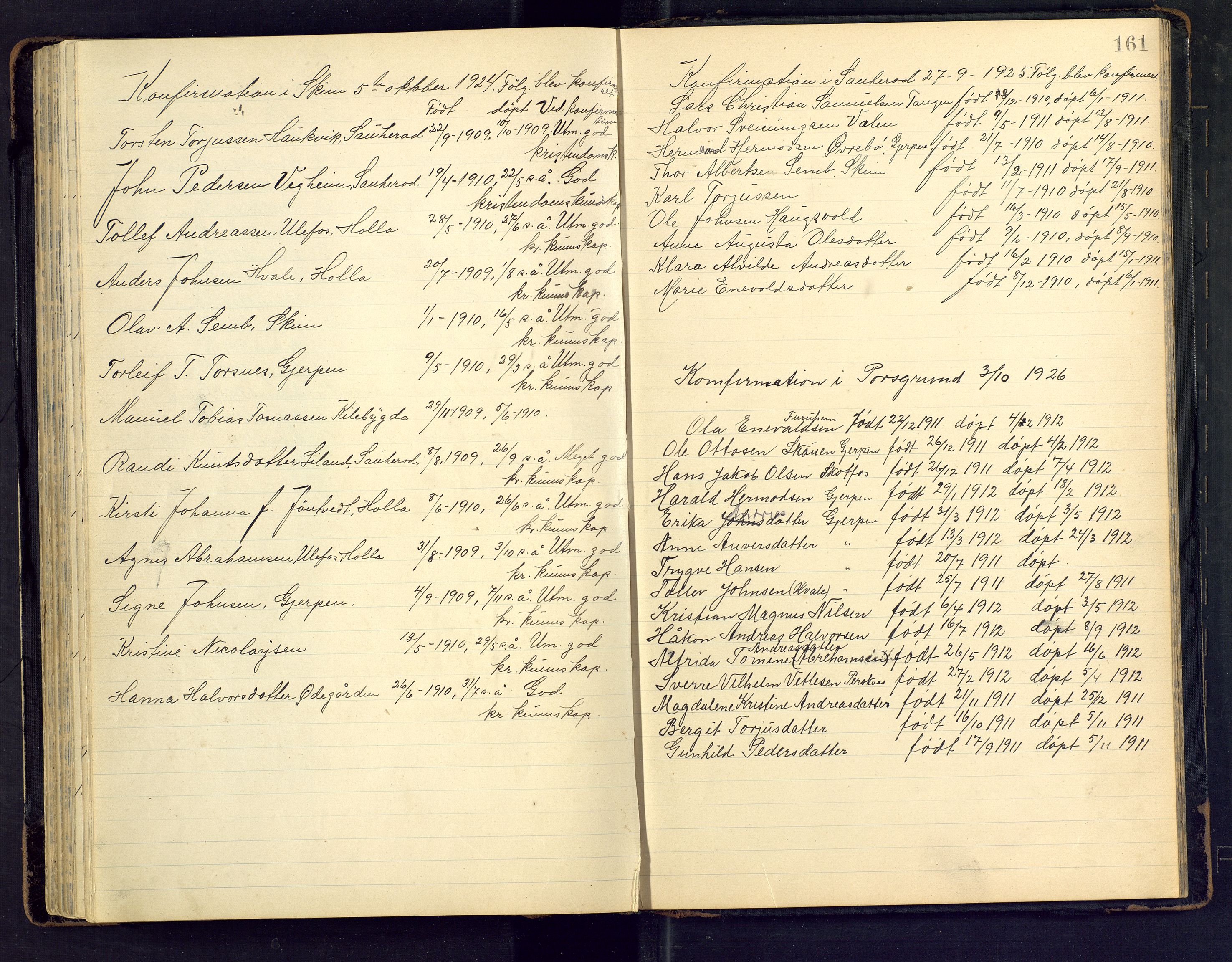 Den evangelisk lutherske frimenighet i Jarlsbergs grevskap med flere steder, AV/SAKO-P-1384/F/Fb/L0002: Dissenter register no. Fa/L0002, 1906-1922, p. 161