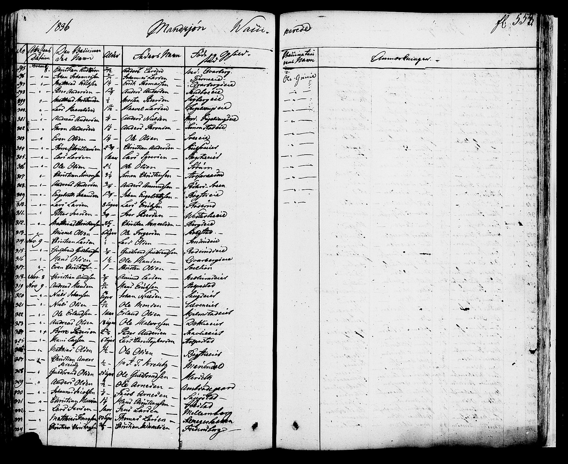 Ringsaker prestekontor, SAH/PREST-014/K/Ka/L0007: Parish register (official) no. 7B, 1826-1837, p. 553