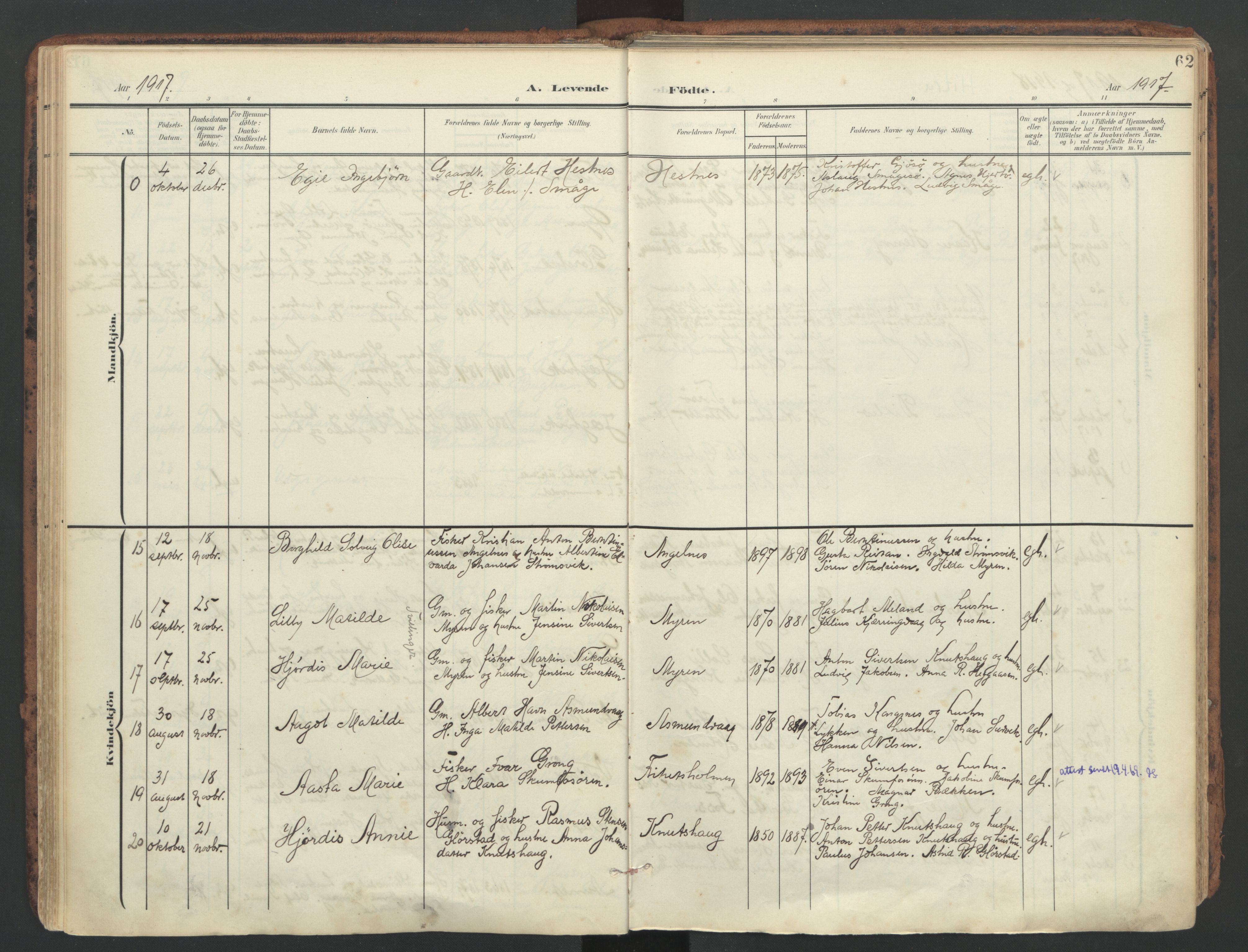 Ministerialprotokoller, klokkerbøker og fødselsregistre - Sør-Trøndelag, AV/SAT-A-1456/634/L0537: Parish register (official) no. 634A13, 1896-1922, p. 62