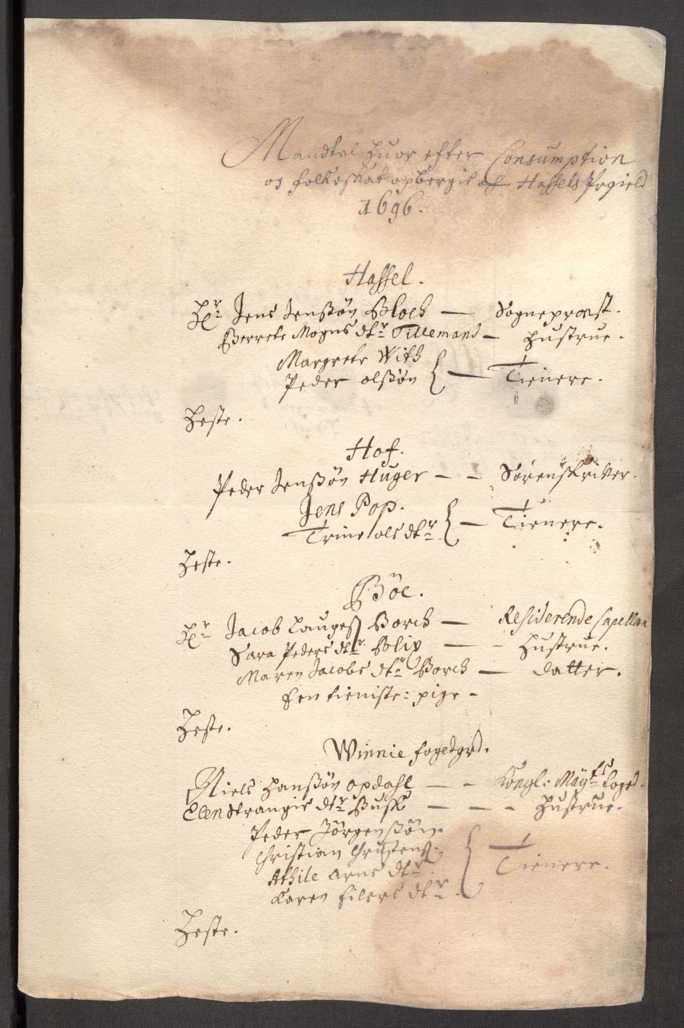 Rentekammeret inntil 1814, Reviderte regnskaper, Fogderegnskap, AV/RA-EA-4092/R67/L4678: Fogderegnskap Vesterålen, Andenes og Lofoten, 1696-1708, p. 70