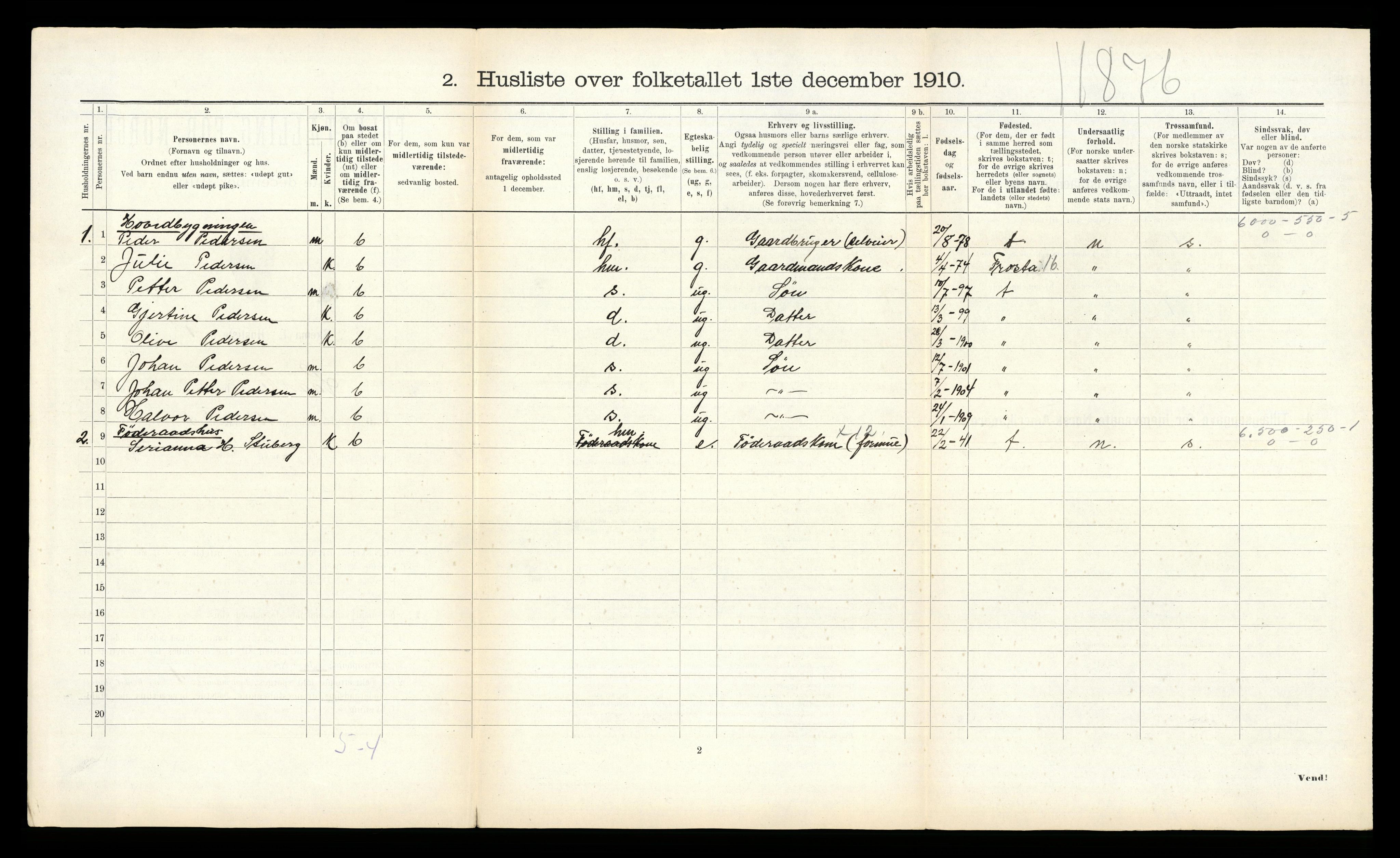 RA, 1910 census for Lånke, 1910, p. 119