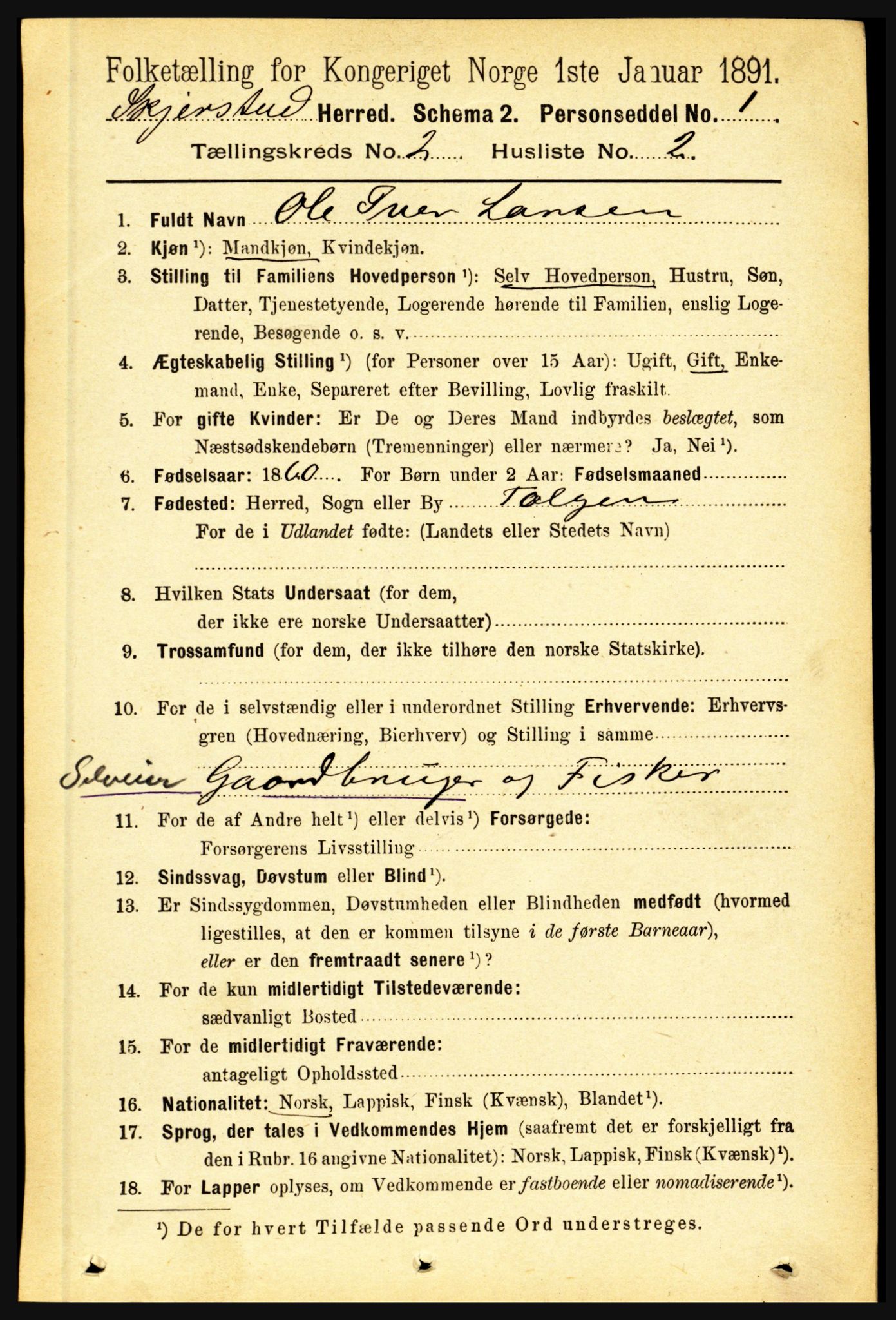 RA, 1891 census for 1842 Skjerstad, 1891, p. 355