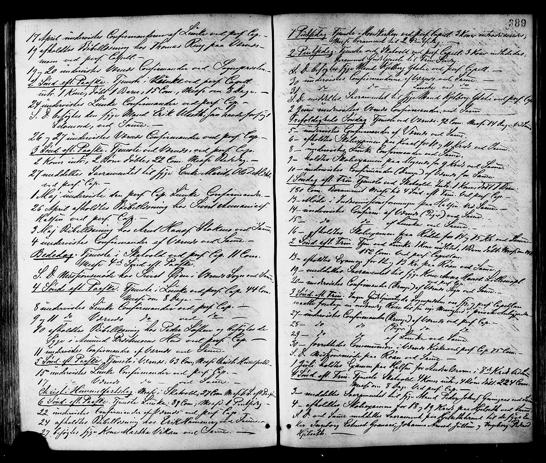 Ministerialprotokoller, klokkerbøker og fødselsregistre - Nord-Trøndelag, SAT/A-1458/709/L0076: Parish register (official) no. 709A16, 1871-1879, p. 389