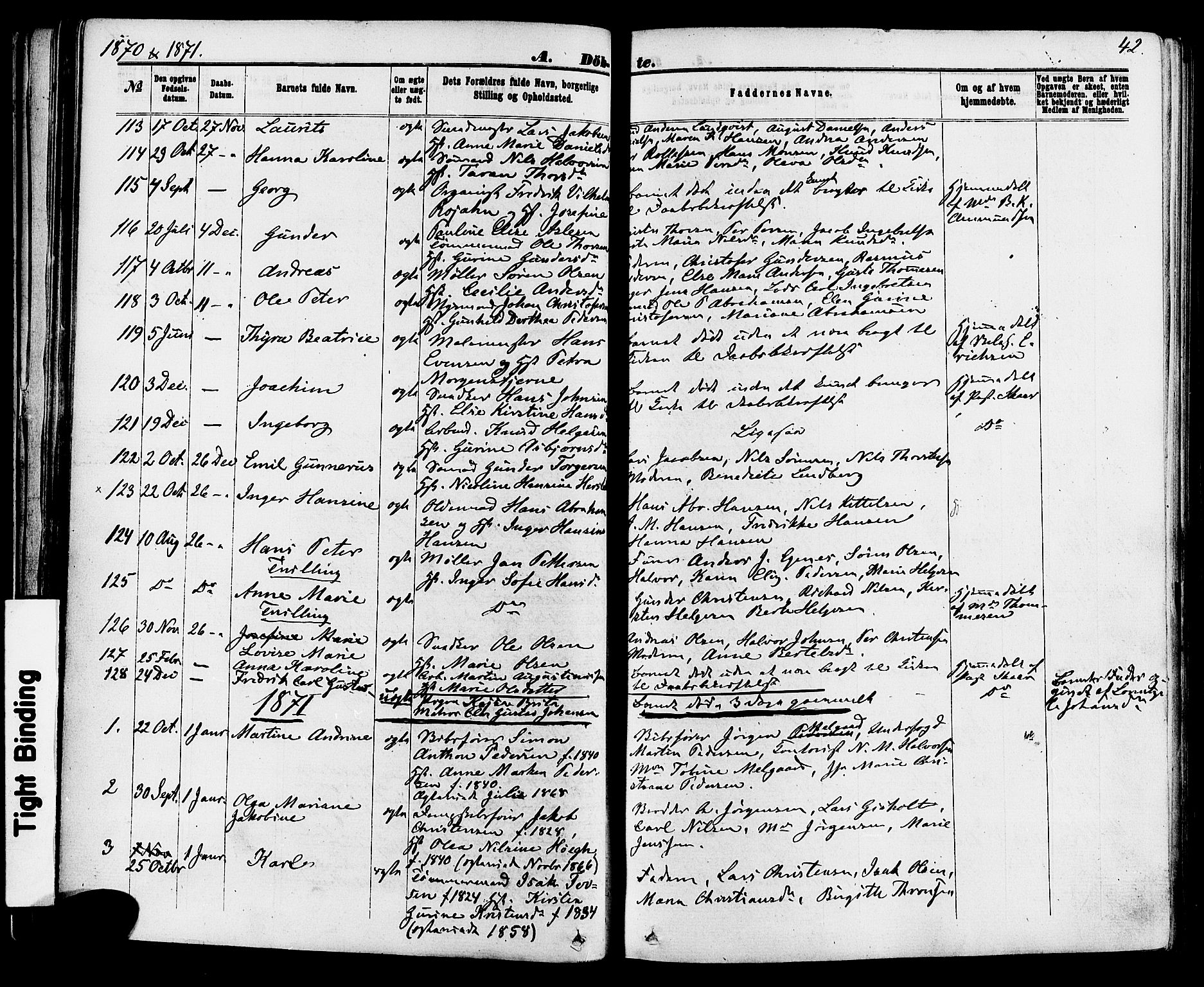 Skien kirkebøker, SAKO/A-302/F/Fa/L0008: Parish register (official) no. 8, 1866-1877, p. 42