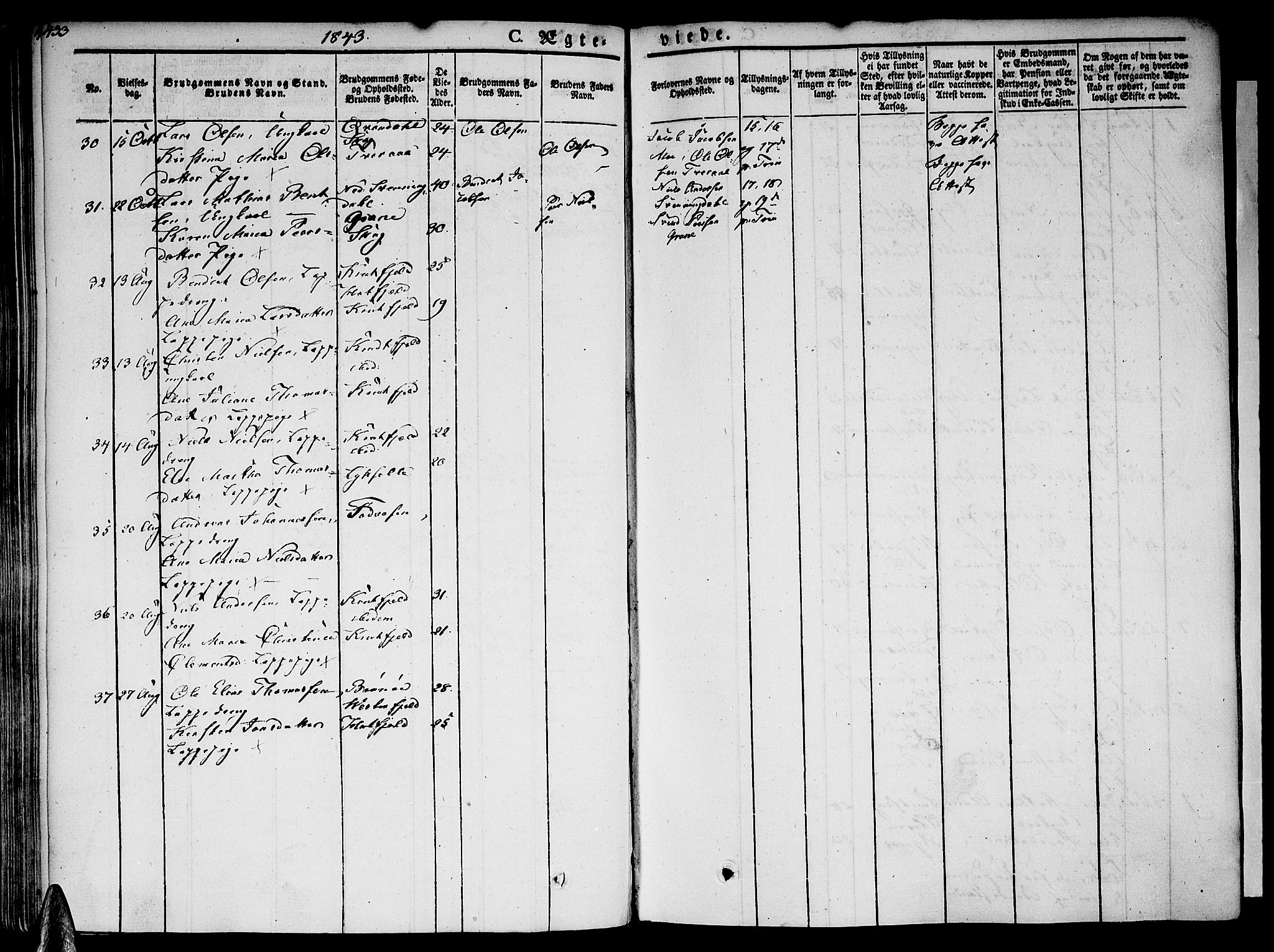 Ministerialprotokoller, klokkerbøker og fødselsregistre - Nordland, SAT/A-1459/820/L0290: Parish register (official) no. 820A11, 1826-1845, p. 433