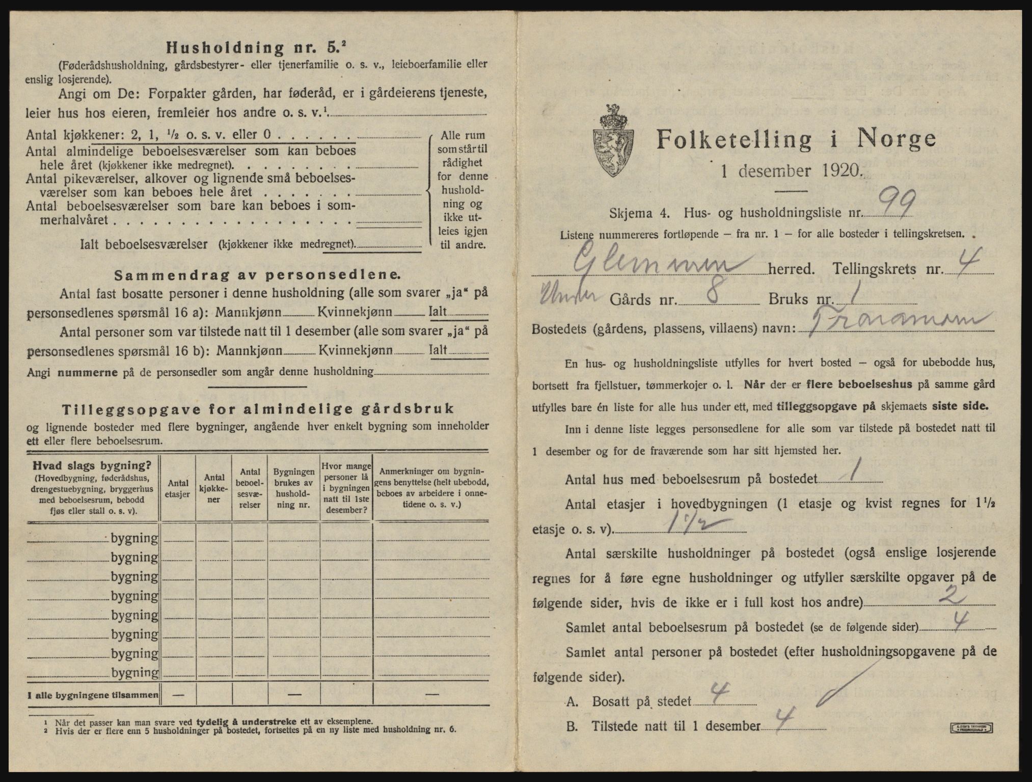 SAO, 1920 census for Glemmen, 1920, p. 1385