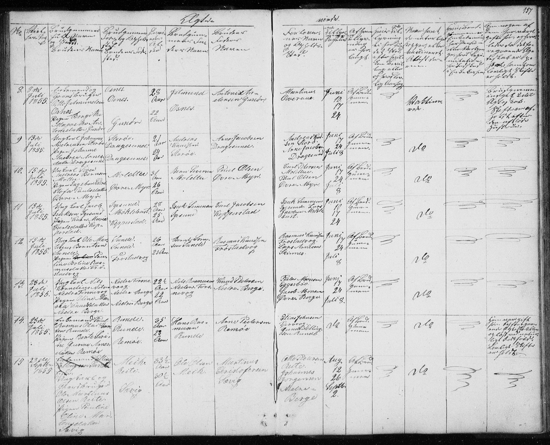 Ministerialprotokoller, klokkerbøker og fødselsregistre - Møre og Romsdal, AV/SAT-A-1454/507/L0079: Parish register (copy) no. 507C02, 1854-1877, p. 157