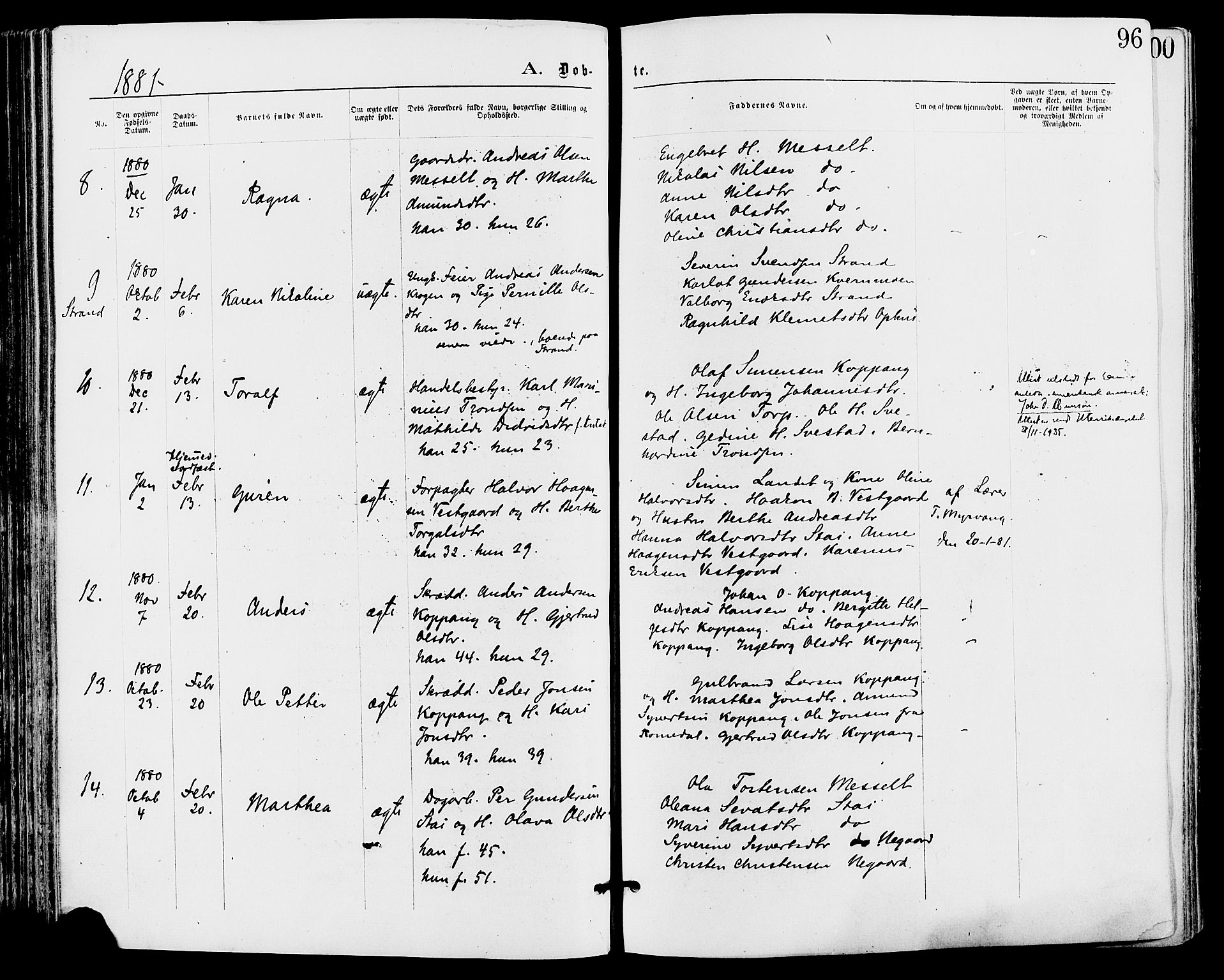 Stor-Elvdal prestekontor, AV/SAH-PREST-052/H/Ha/Haa/L0001: Parish register (official) no. 1, 1871-1882, p. 96