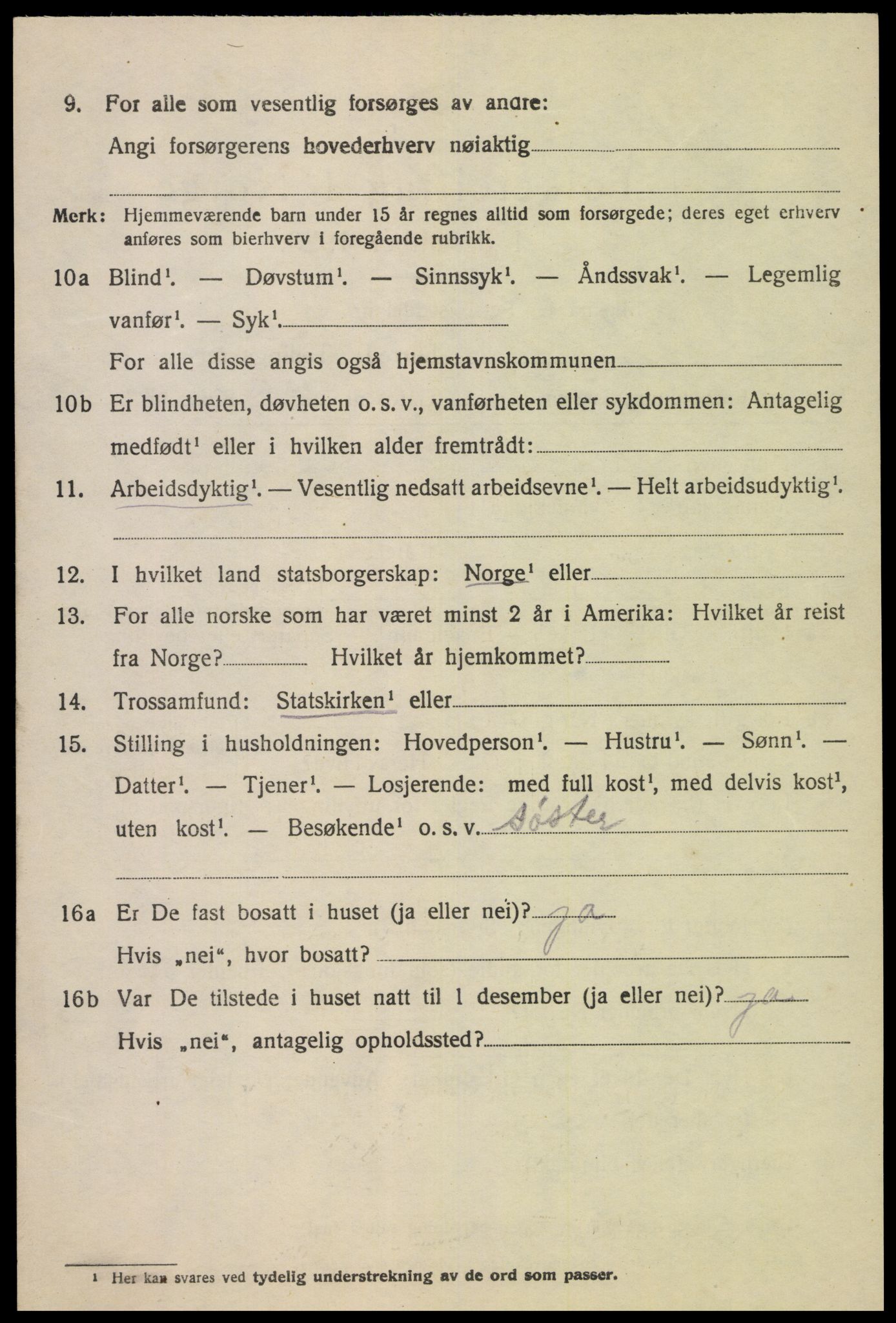 SAK, 1920 census for Øvre Sirdal, 1920, p. 722