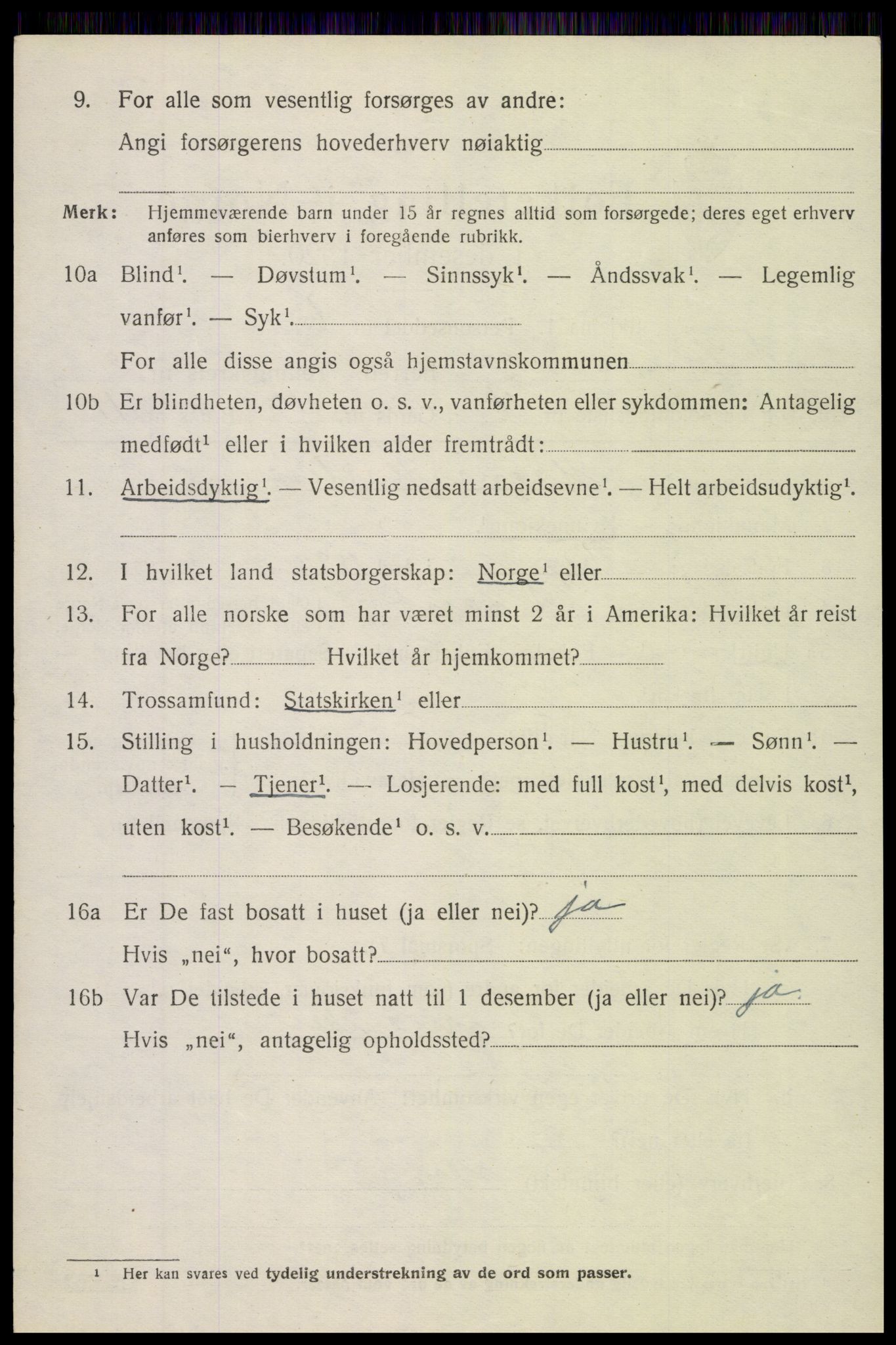 SAH, 1920 census for Nordre Land, 1920, p. 1689