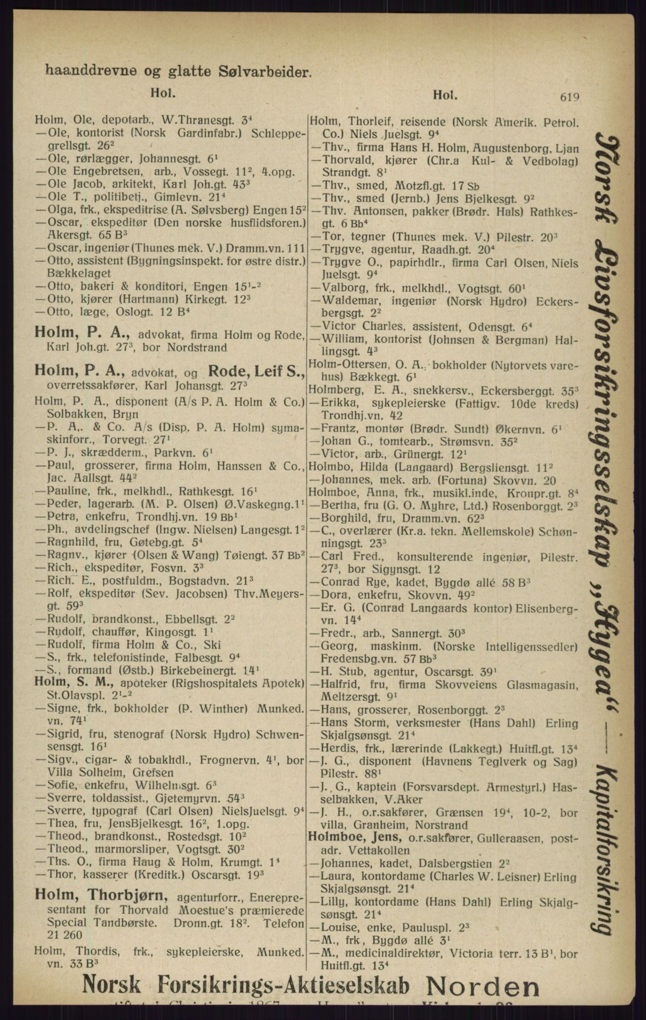 Kristiania/Oslo adressebok, PUBL/-, 1916, p. 619