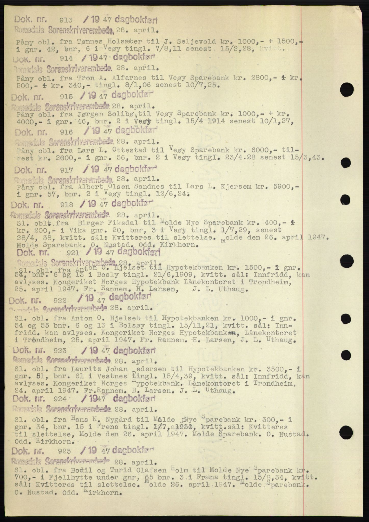 Romsdal sorenskriveri, AV/SAT-A-4149/1/2/2C: Mortgage book no. C1b, 1946-1949, Deed date: 28.04.1947