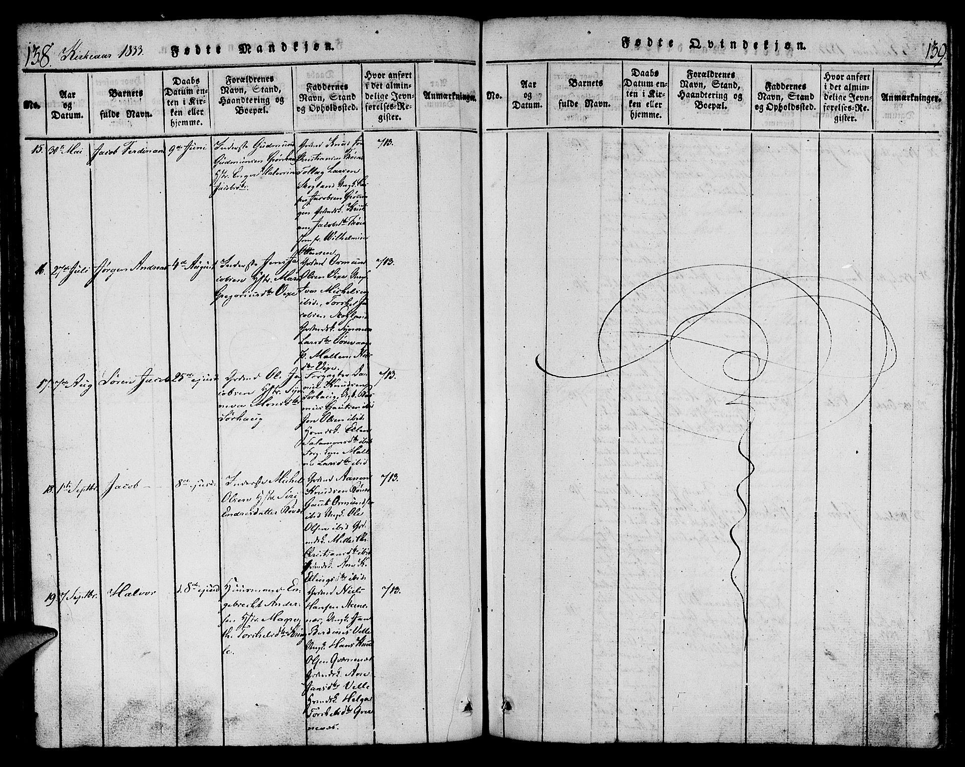 Torvastad sokneprestkontor, SAST/A -101857/H/Ha/Haa/L0004: Parish register (official) no. A 4, 1817-1836, p. 138-139