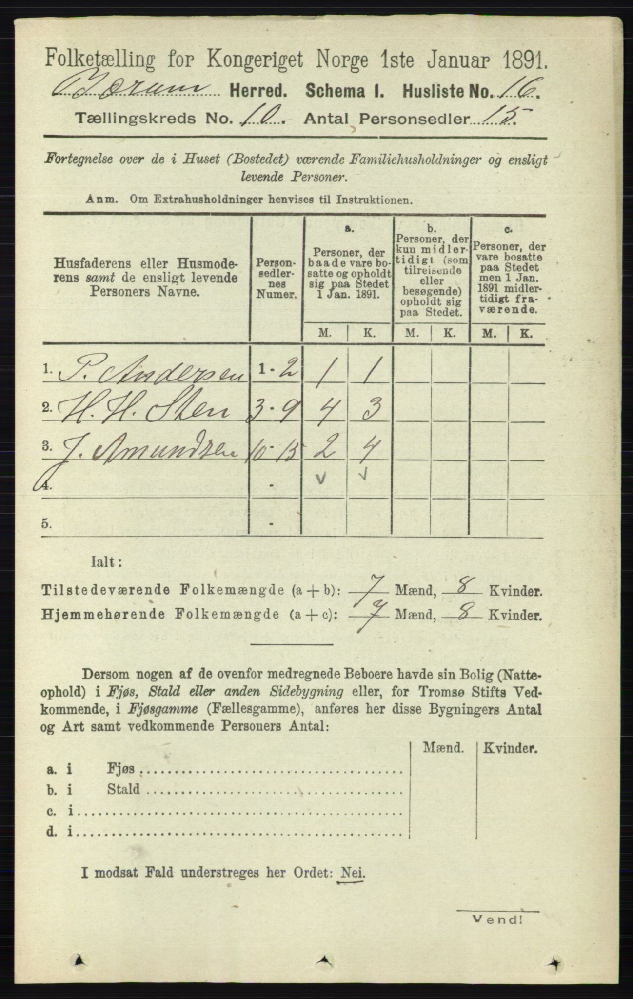 RA, 1891 census for 0219 Bærum, 1891, p. 6300