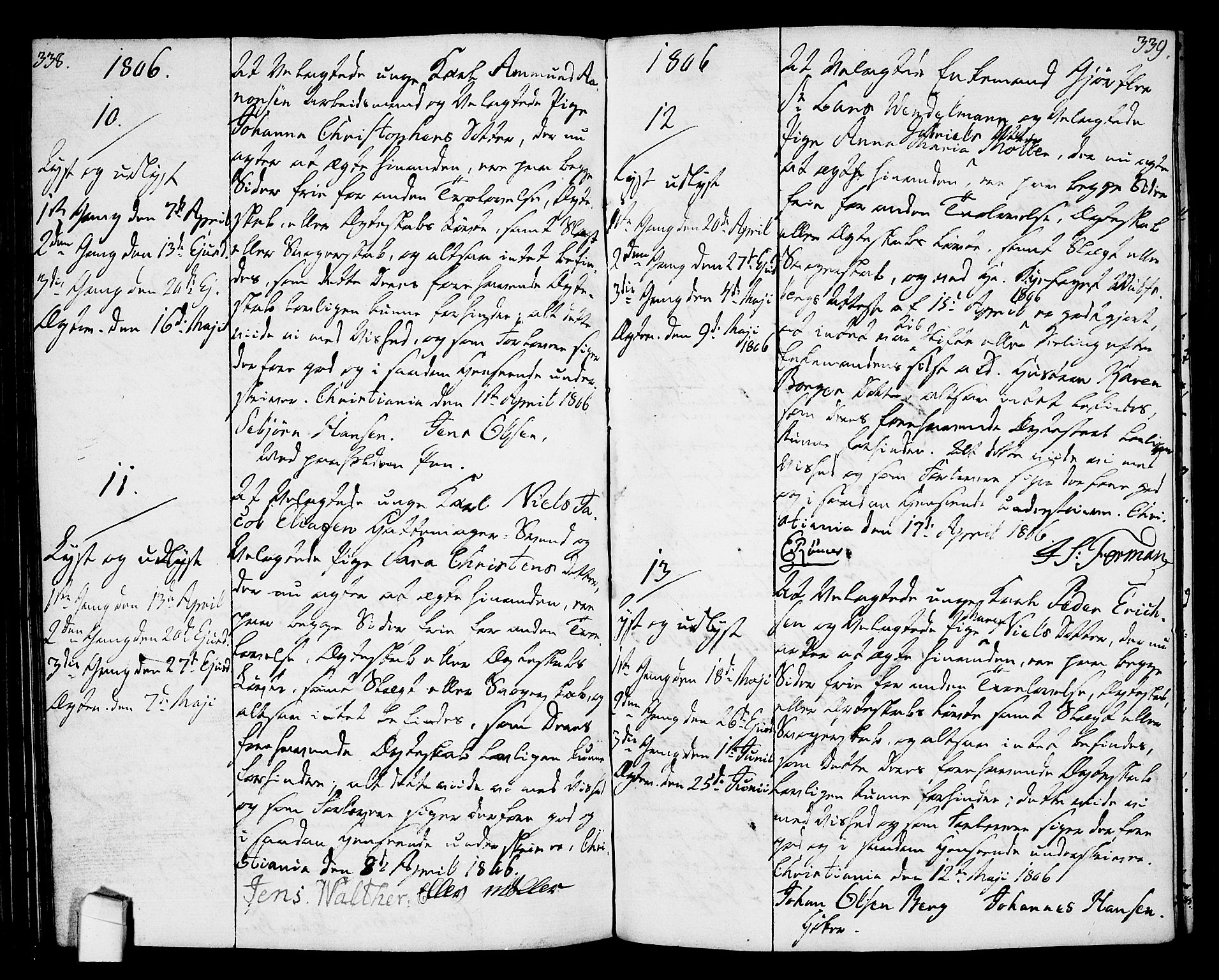 Oslo domkirke Kirkebøker, AV/SAO-A-10752/L/La/L0010: Best man's statements no. 10, 1789-1807, p. 338-339