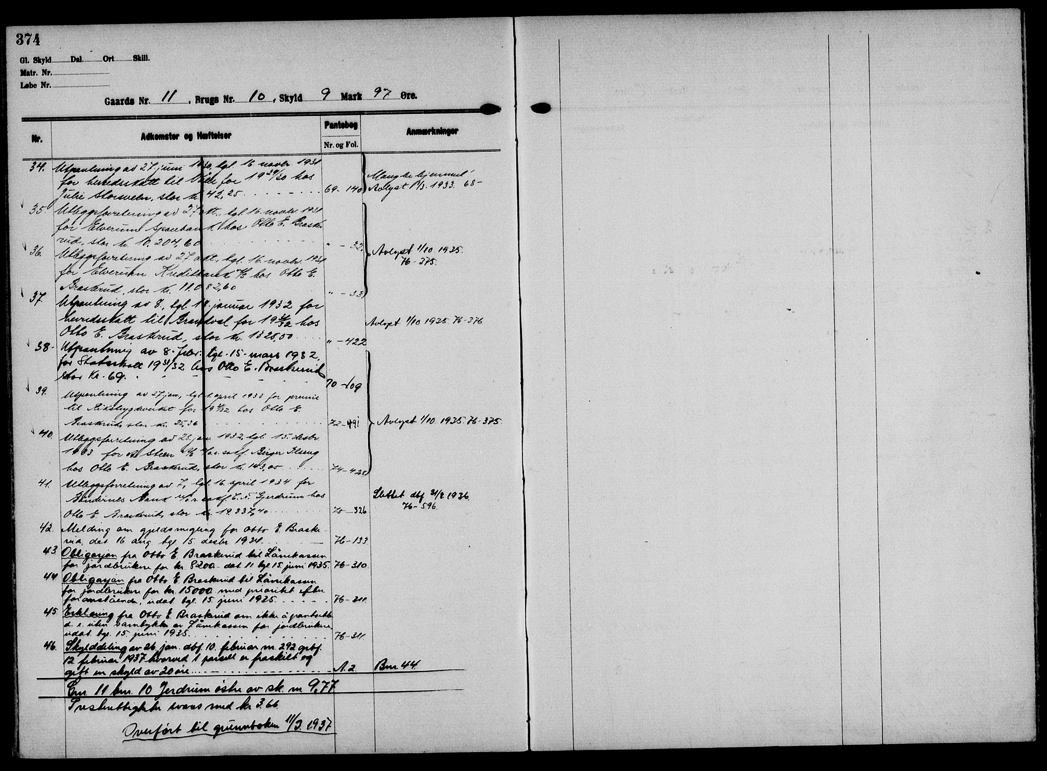 Solør tingrett, AV/SAH-TING-008/H/Ha/Hak/L0001: Mortgage register no. I, 1900-1935, p. 374