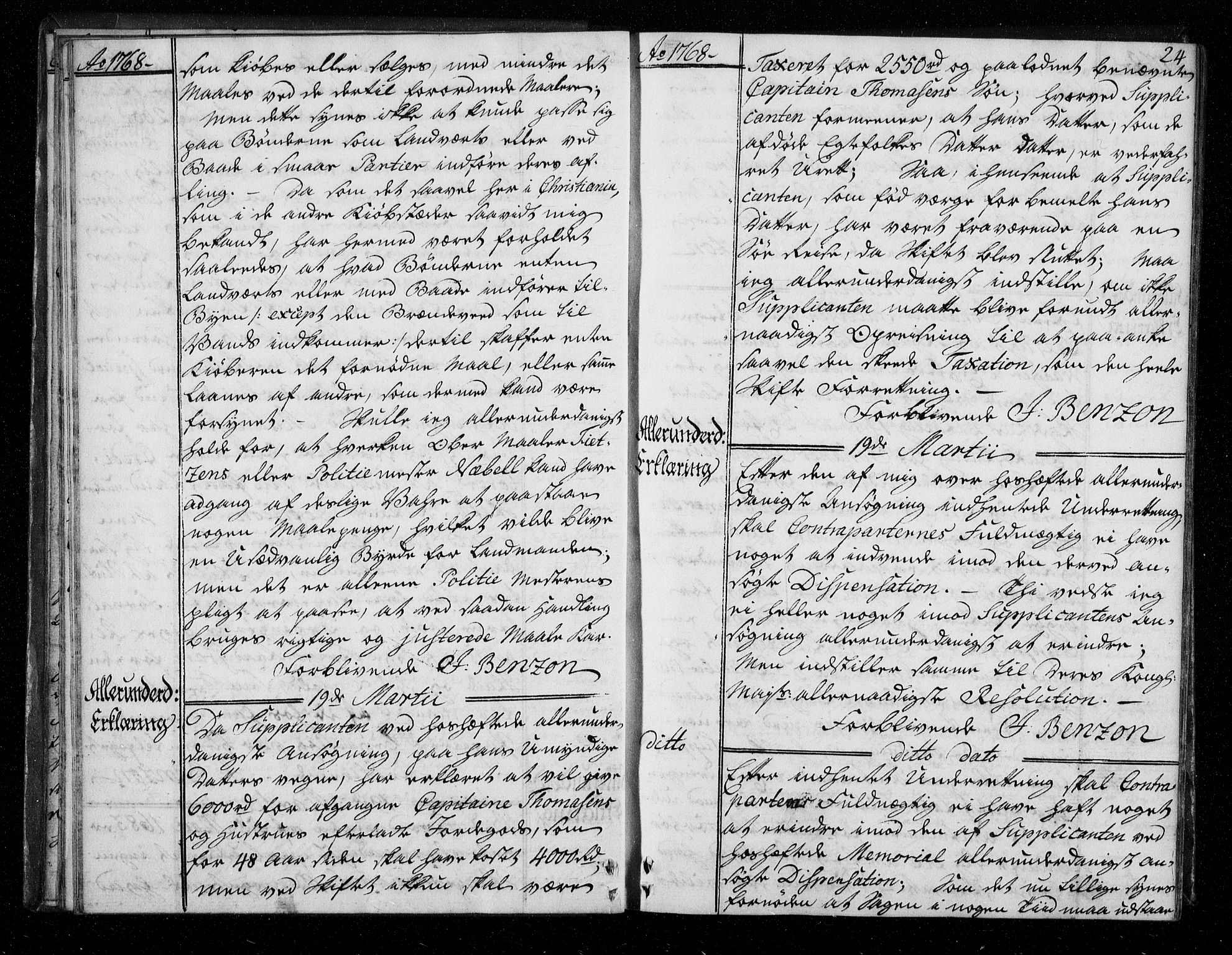 Stattholderembetet 1572-1771, AV/RA-EA-2870/Bf/L0007: Stattholderprotokoll (allmenn kopibok), 1768-1769, p. 23b-24a