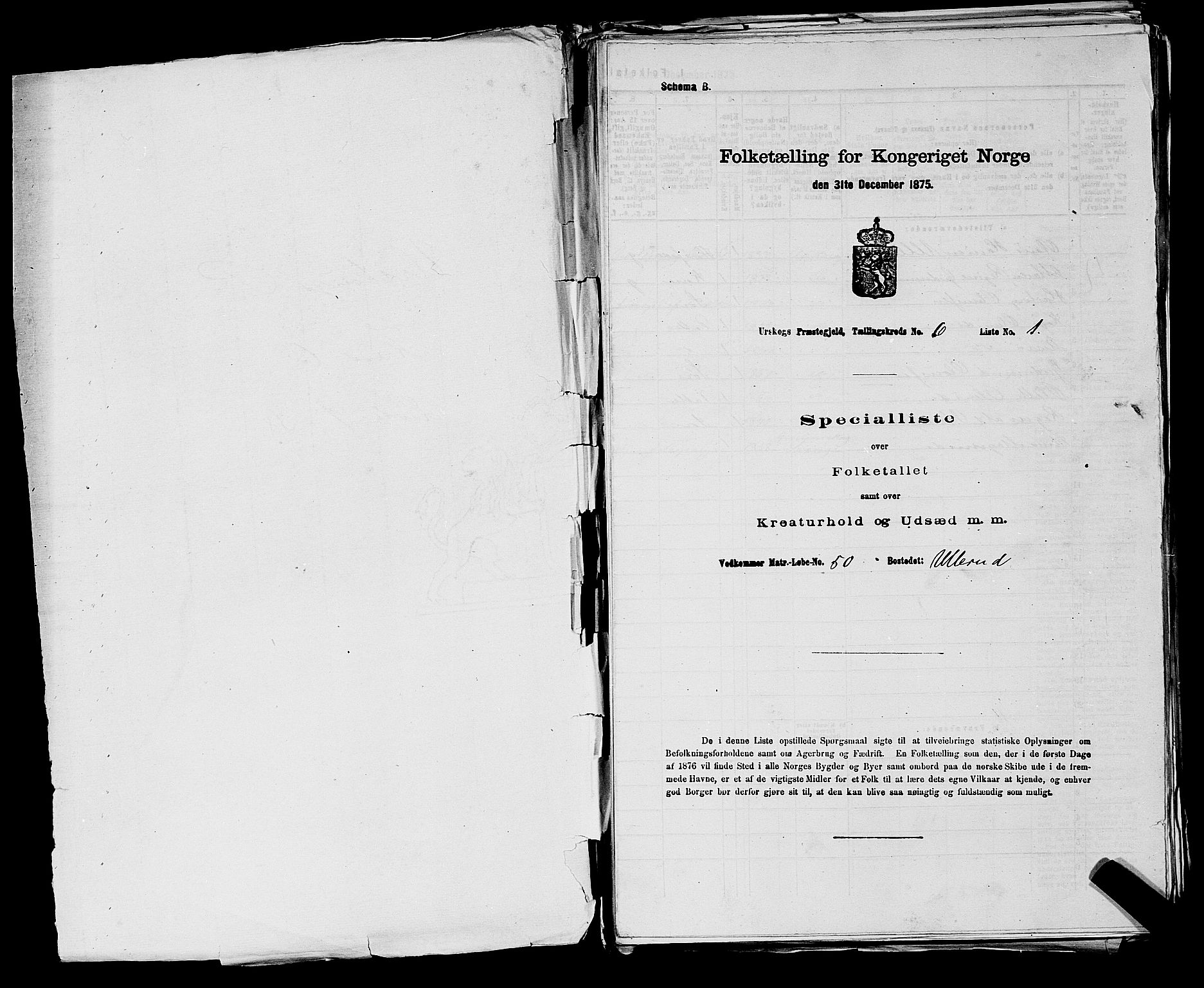 RA, 1875 census for 0224P Aurskog, 1875, p. 606