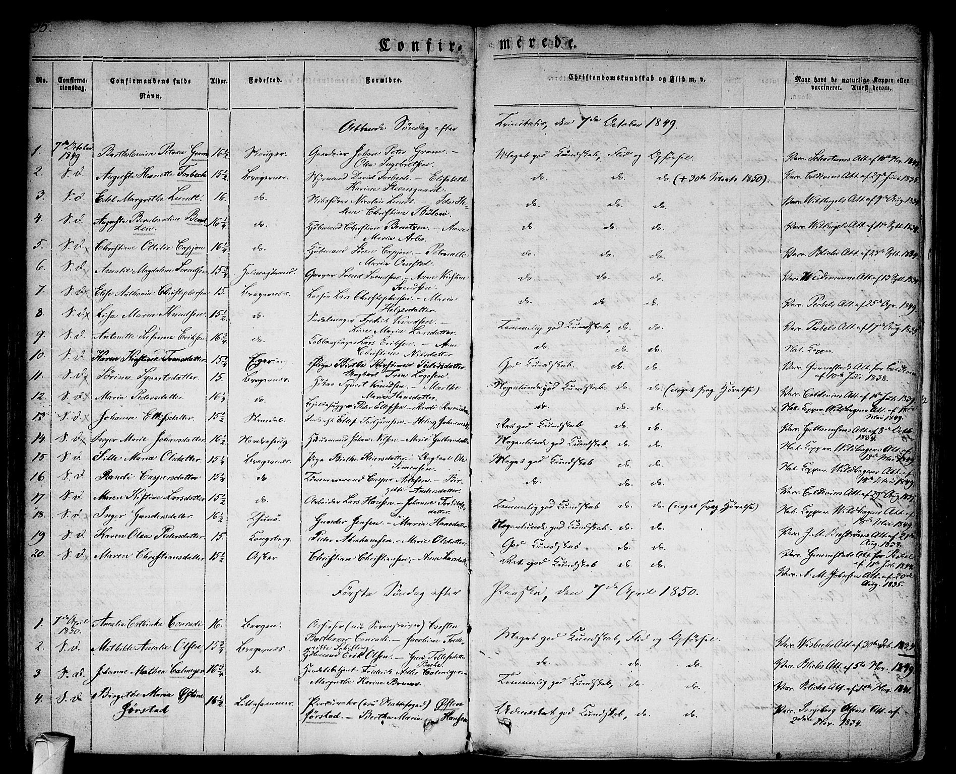 Bragernes kirkebøker, SAKO/A-6/F/Fc/L0001: Parish register (official) no. III 1, 1830-1853, p. 95