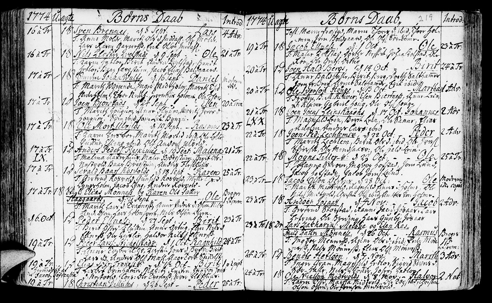 Ministerialprotokoller, klokkerbøker og fødselsregistre - Nord-Trøndelag, SAT/A-1458/723/L0231: Parish register (official) no. 723A02, 1748-1780, p. 219