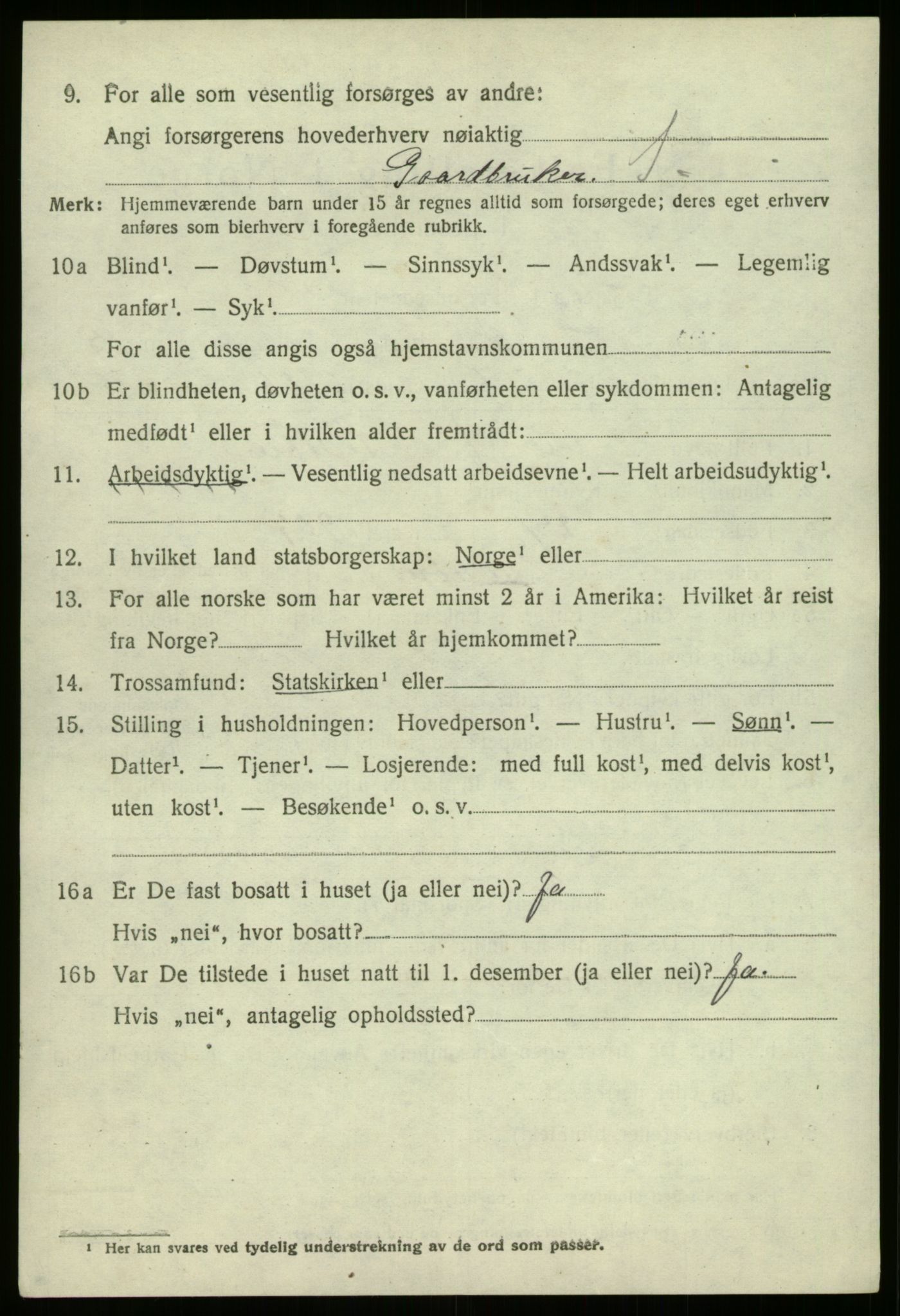 SAB, 1920 census for Gaular, 1920, p. 6681