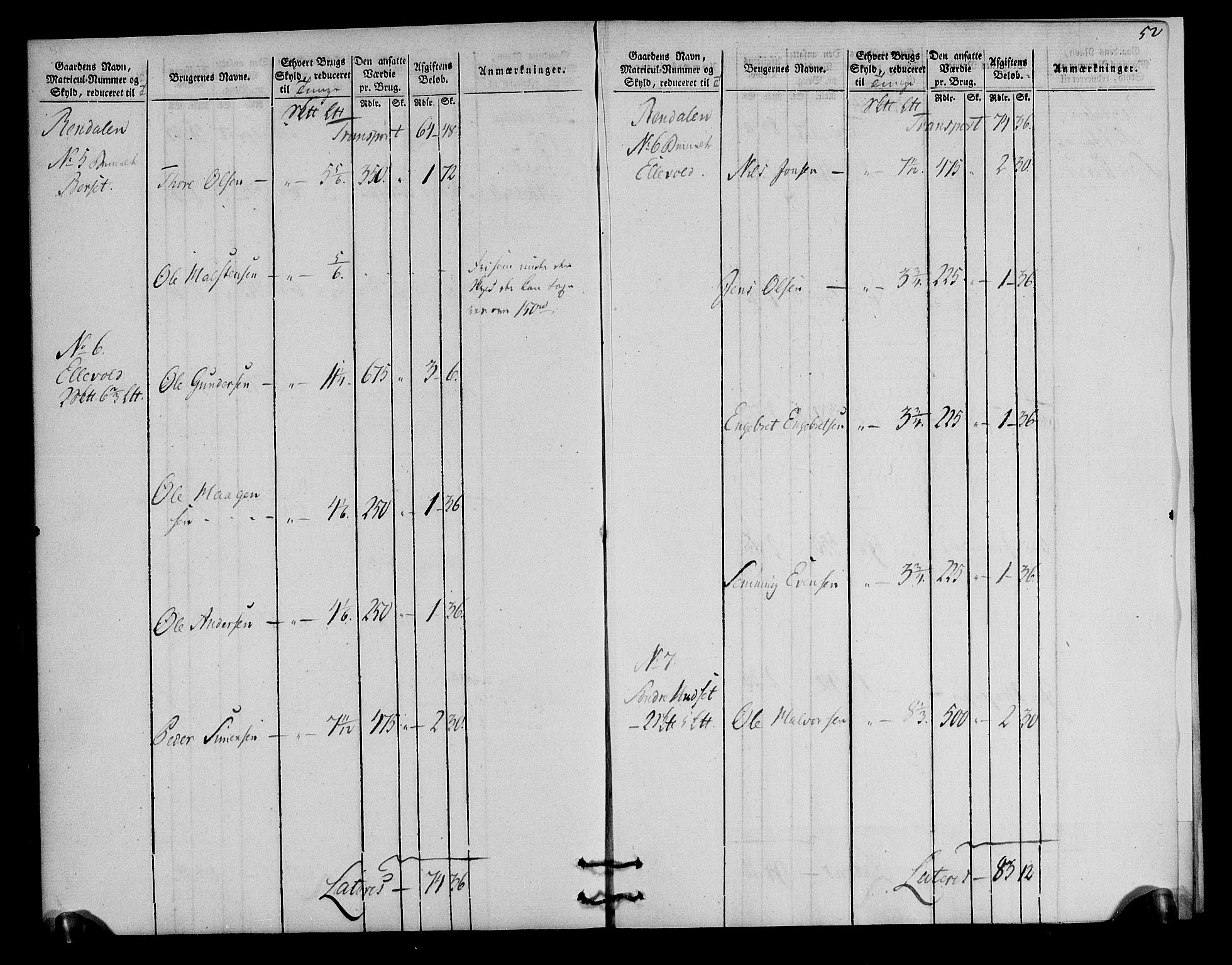 Rentekammeret inntil 1814, Realistisk ordnet avdeling, AV/RA-EA-4070/N/Ne/Nea/L0030: Østerdal fogderi. Oppebørselsregister, 1803-1804, p. 55