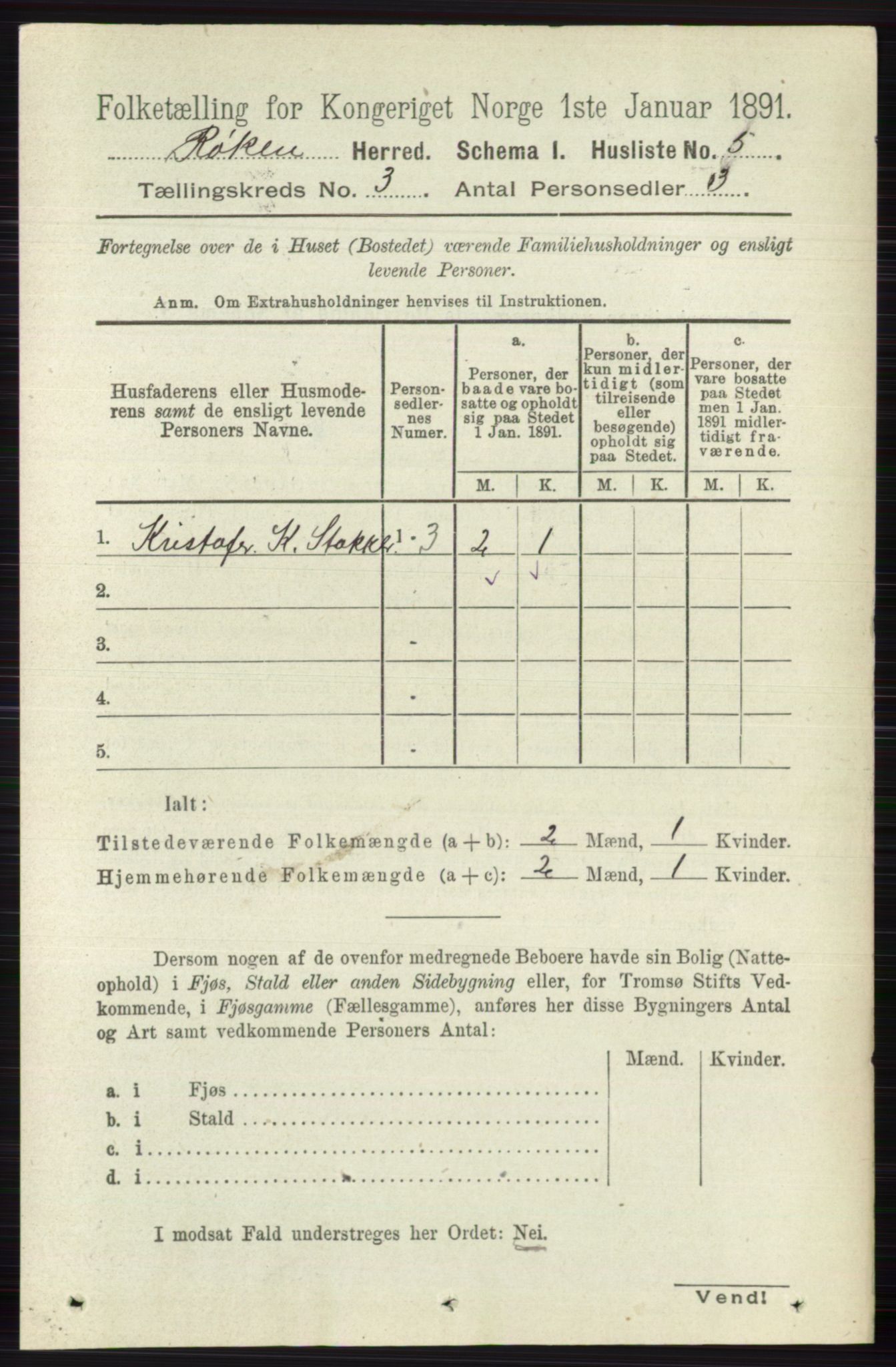 RA, 1891 census for 0627 Røyken, 1891, p. 1113