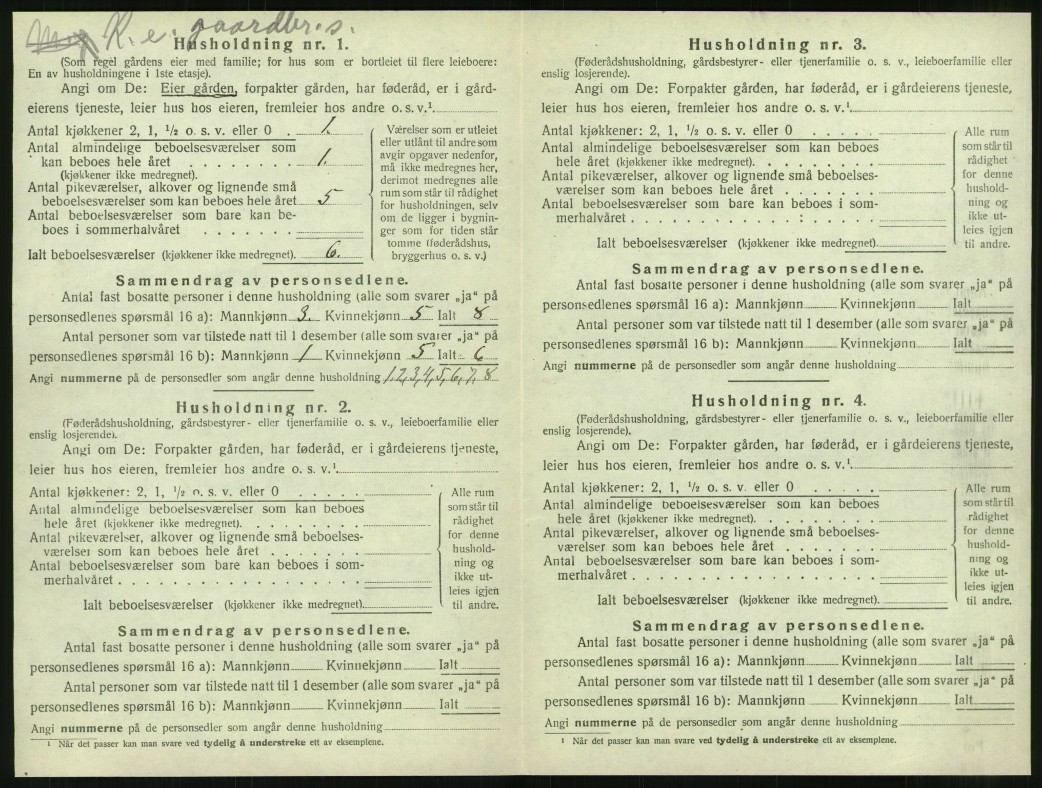 SAT, 1920 census for Tjøtta, 1920, p. 126