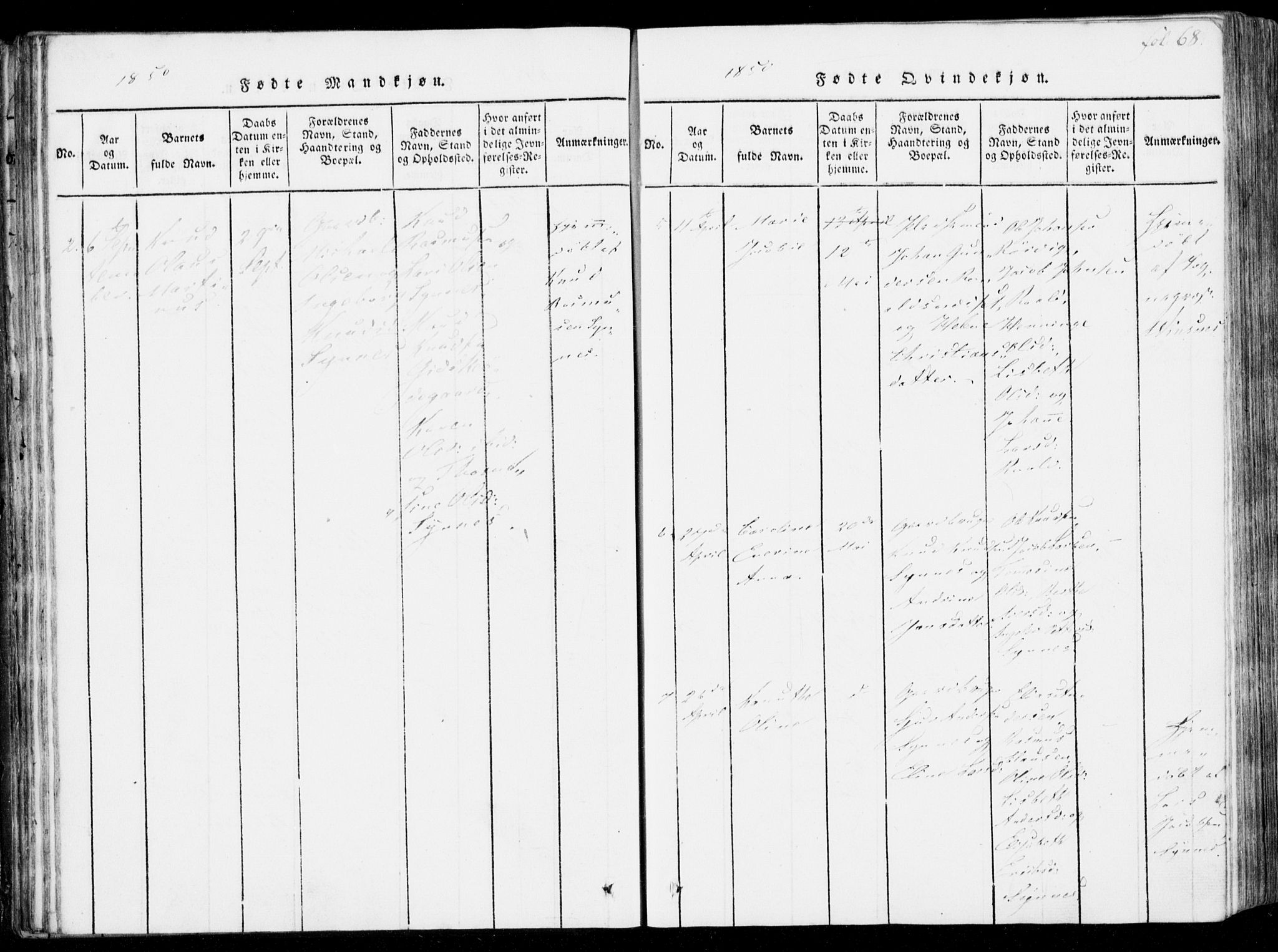 Ministerialprotokoller, klokkerbøker og fødselsregistre - Møre og Romsdal, AV/SAT-A-1454/537/L0517: Parish register (official) no. 537A01, 1818-1862, p. 68