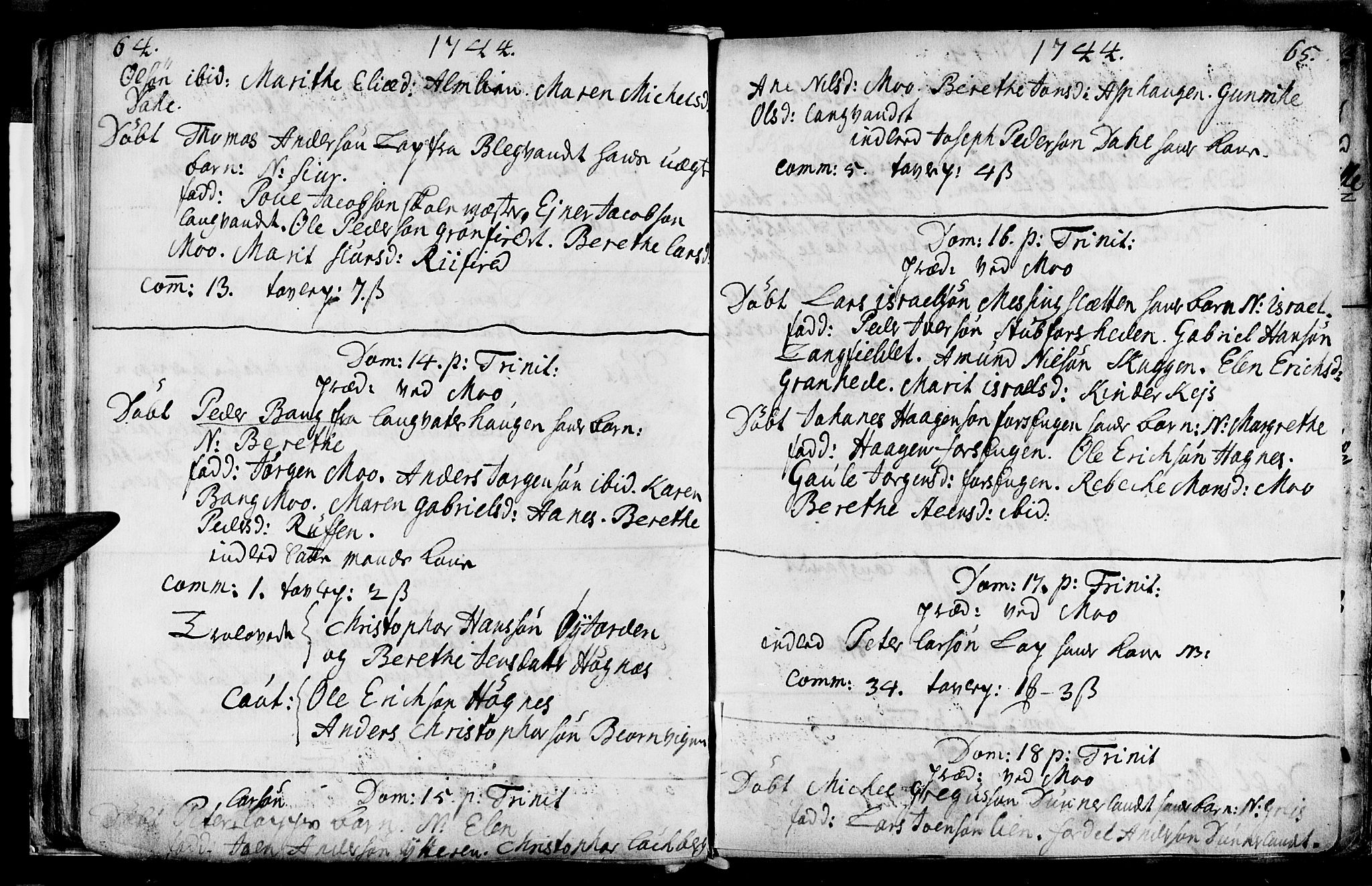 Ministerialprotokoller, klokkerbøker og fødselsregistre - Nordland, AV/SAT-A-1459/827/L0389: Parish register (official) no. 827A01, 1740-1751, p. 64-65