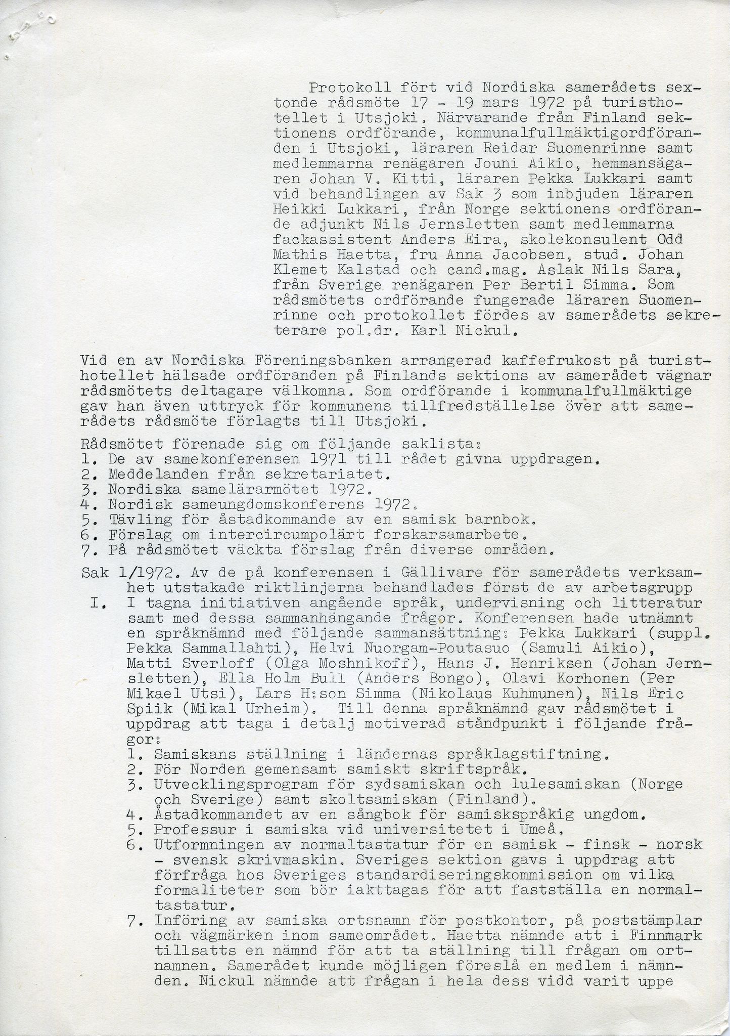 Sámiráđđi / Saami Council, SAMI/PA-1126/A/L0002: 06. Sámiráđi ja bargolávdegotti beavdegirjjit, 1957-1972