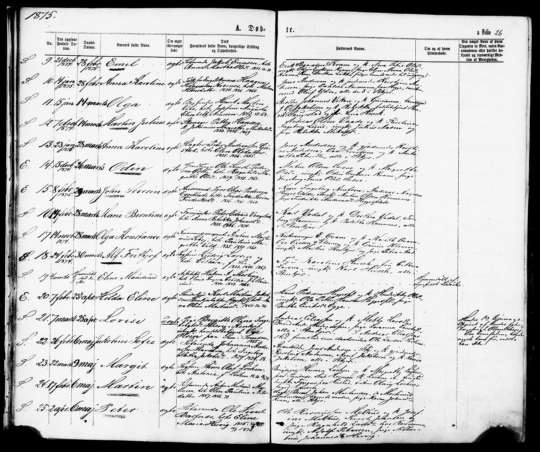 Ministerialprotokoller, klokkerbøker og fødselsregistre - Nord-Trøndelag, SAT/A-1458/739/L0370: Parish register (official) no. 739A02, 1868-1881, p. 26