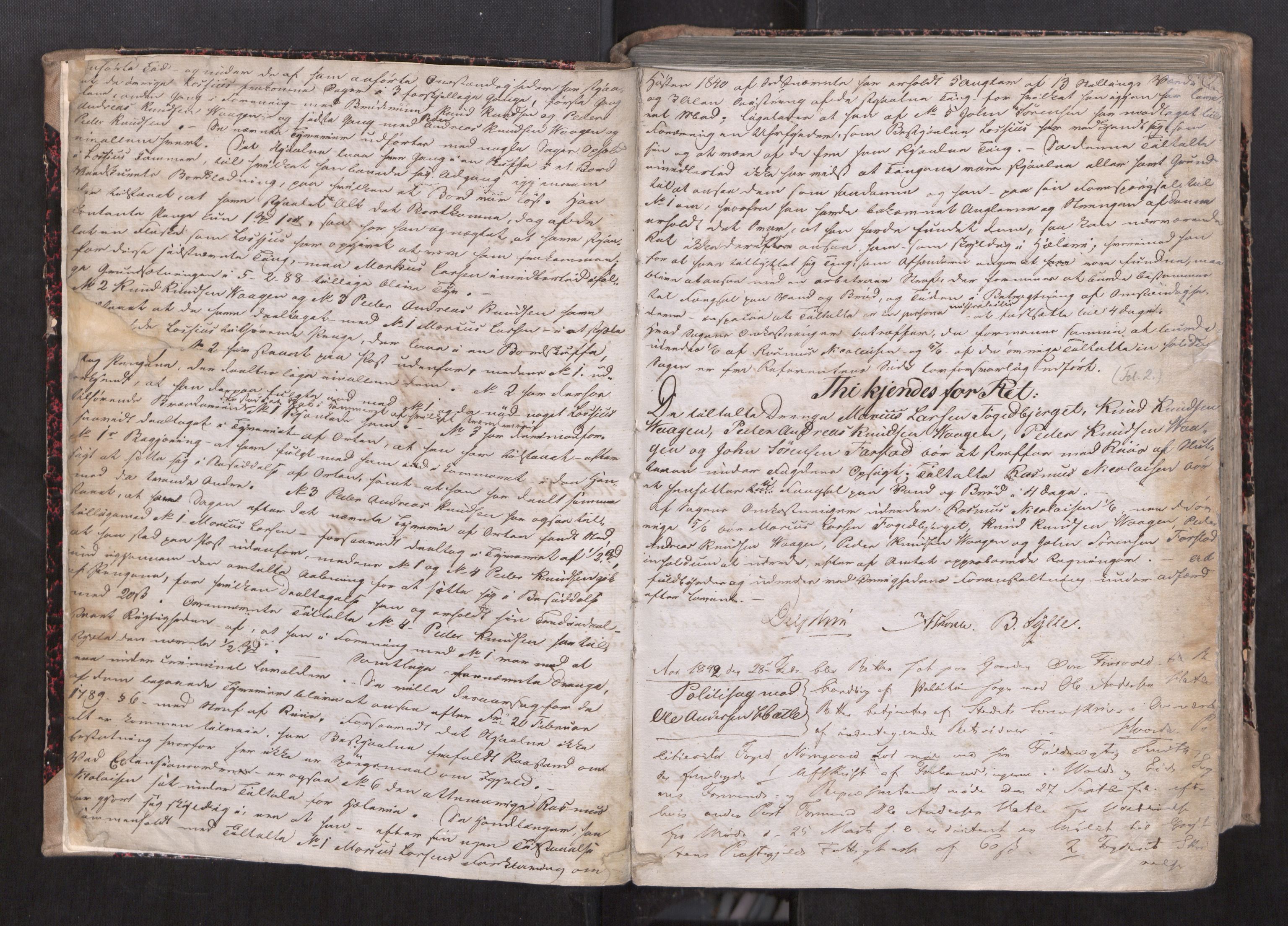Romsdal sorenskriveri, AV/SAT-A-4149/1/1/1B/L0008: Ekstrarettsprotokoll, 1842-1846, p. 1b-2a