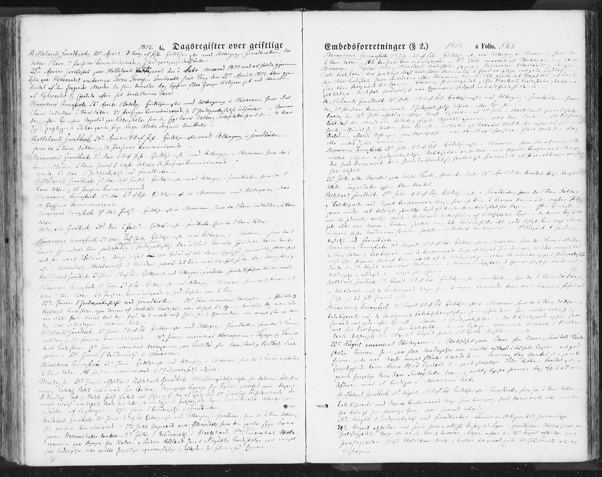 Helleland sokneprestkontor, SAST/A-101810: Parish register (official) no. A 7.2, 1863-1886, p. 565