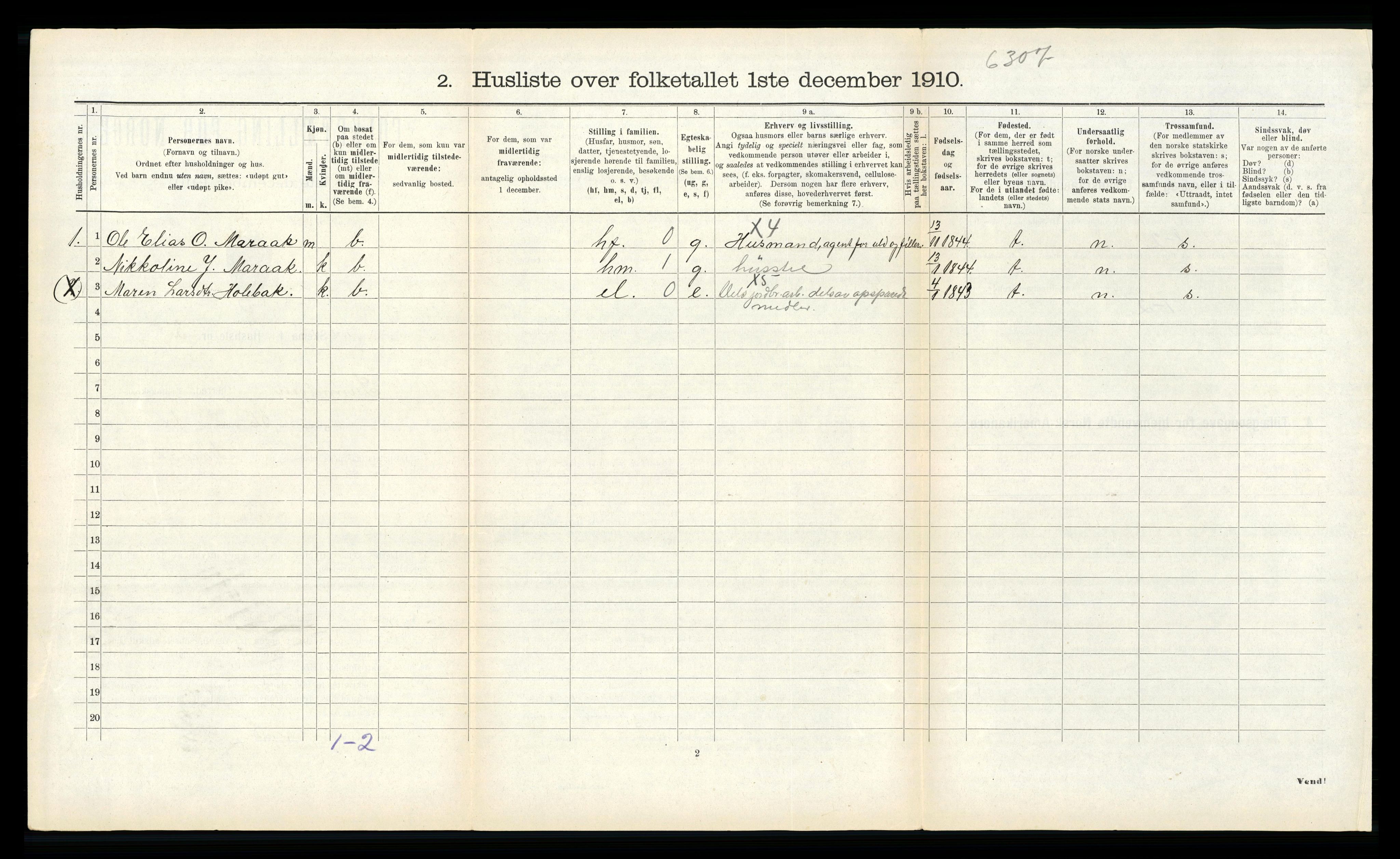RA, 1910 census for Sunnylven, 1910, p. 445